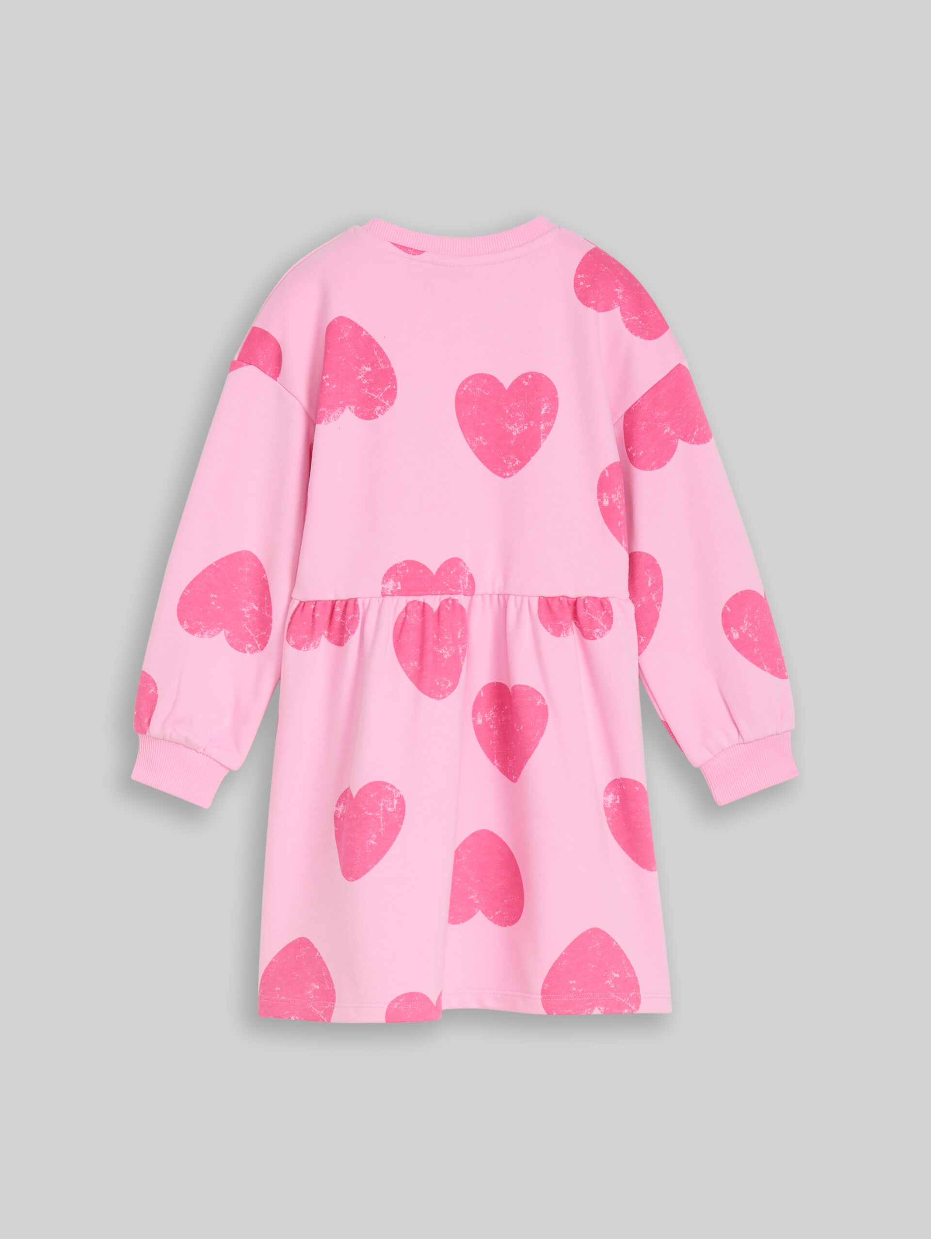 Mini dress with heart pattern - big pink heart print