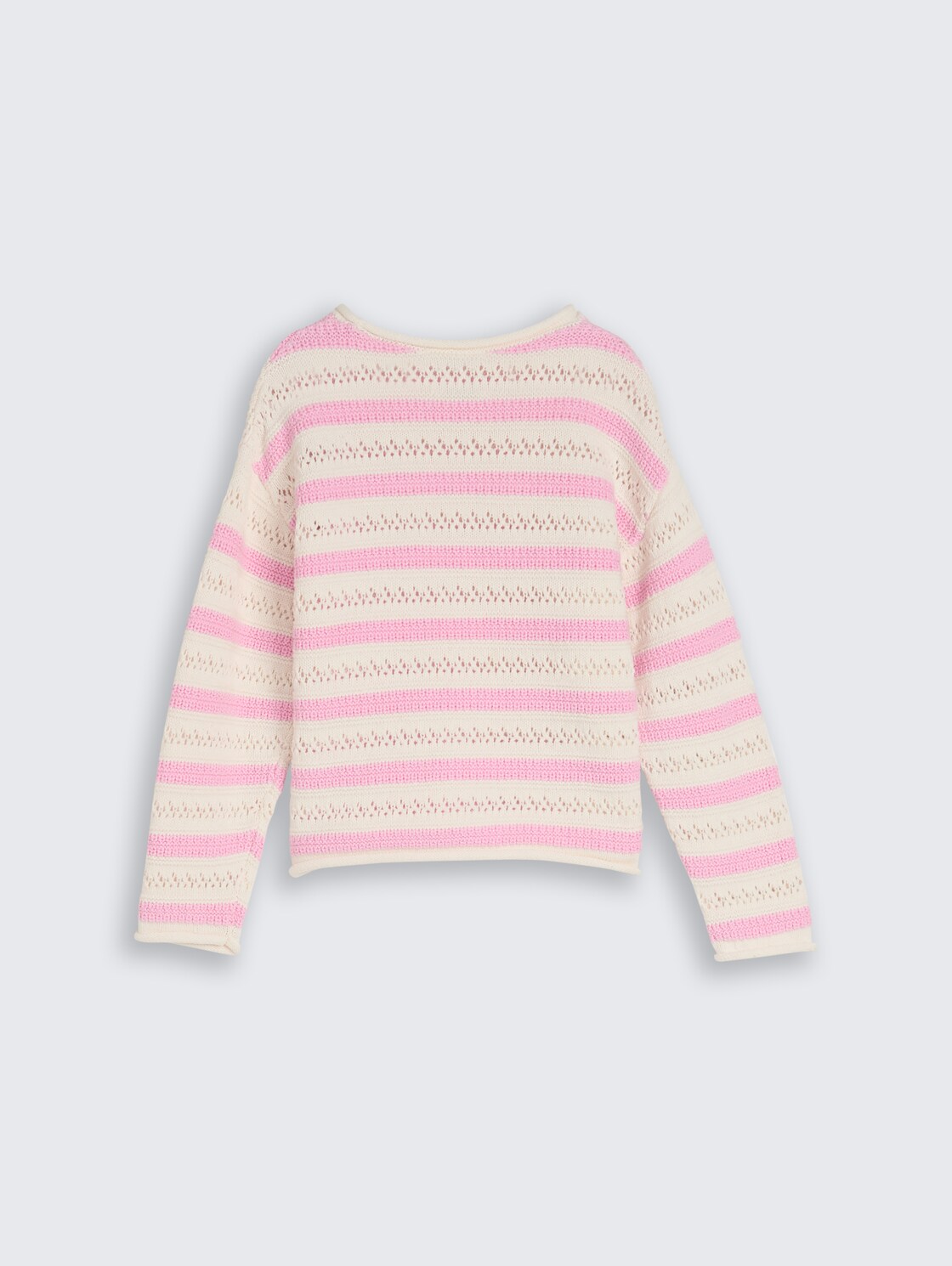 Cropped Strickpullover mit Streifenmuster - light rose stripe