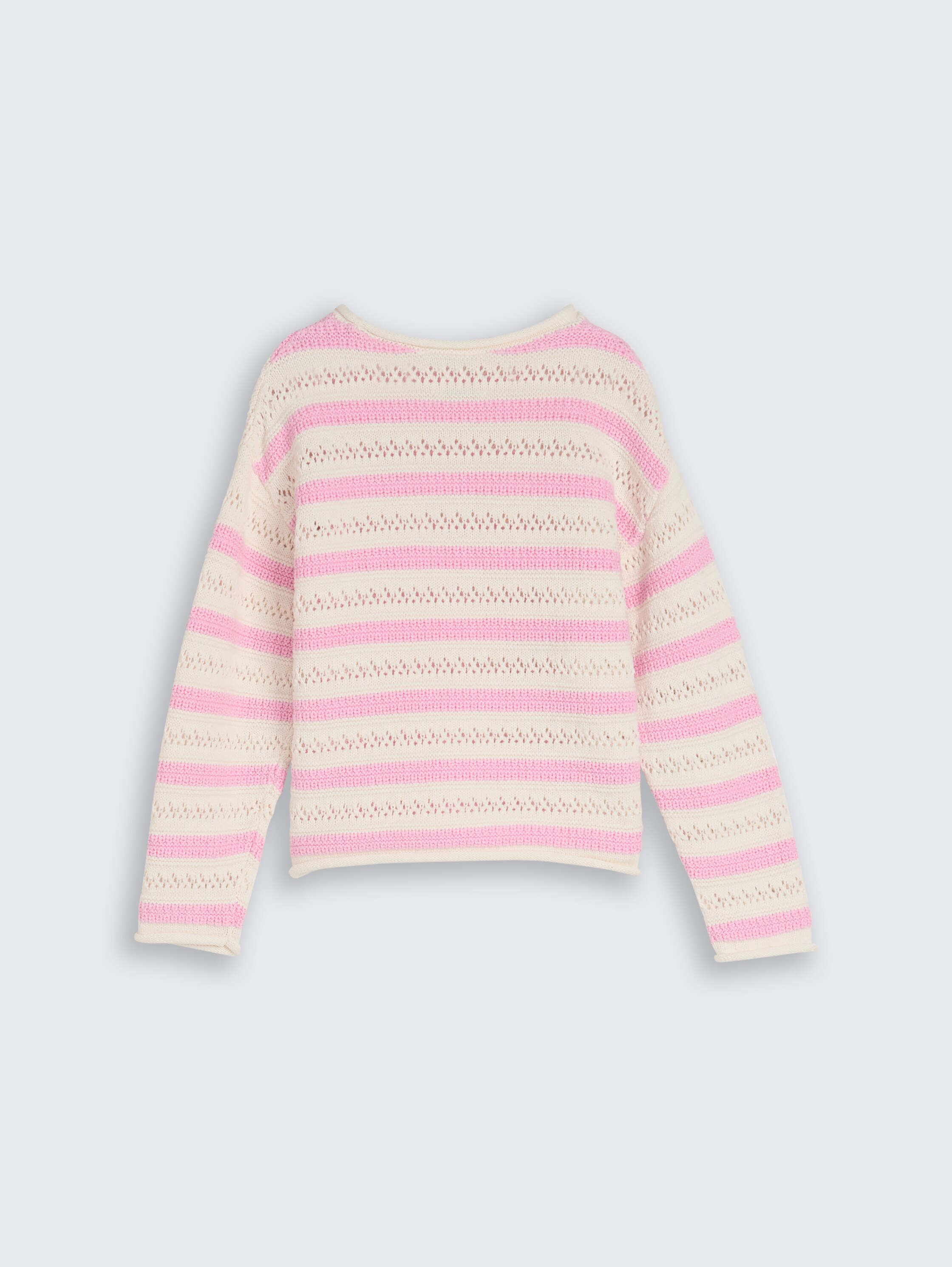 Cropped gebreide trui met streepmotief - light rose stripe