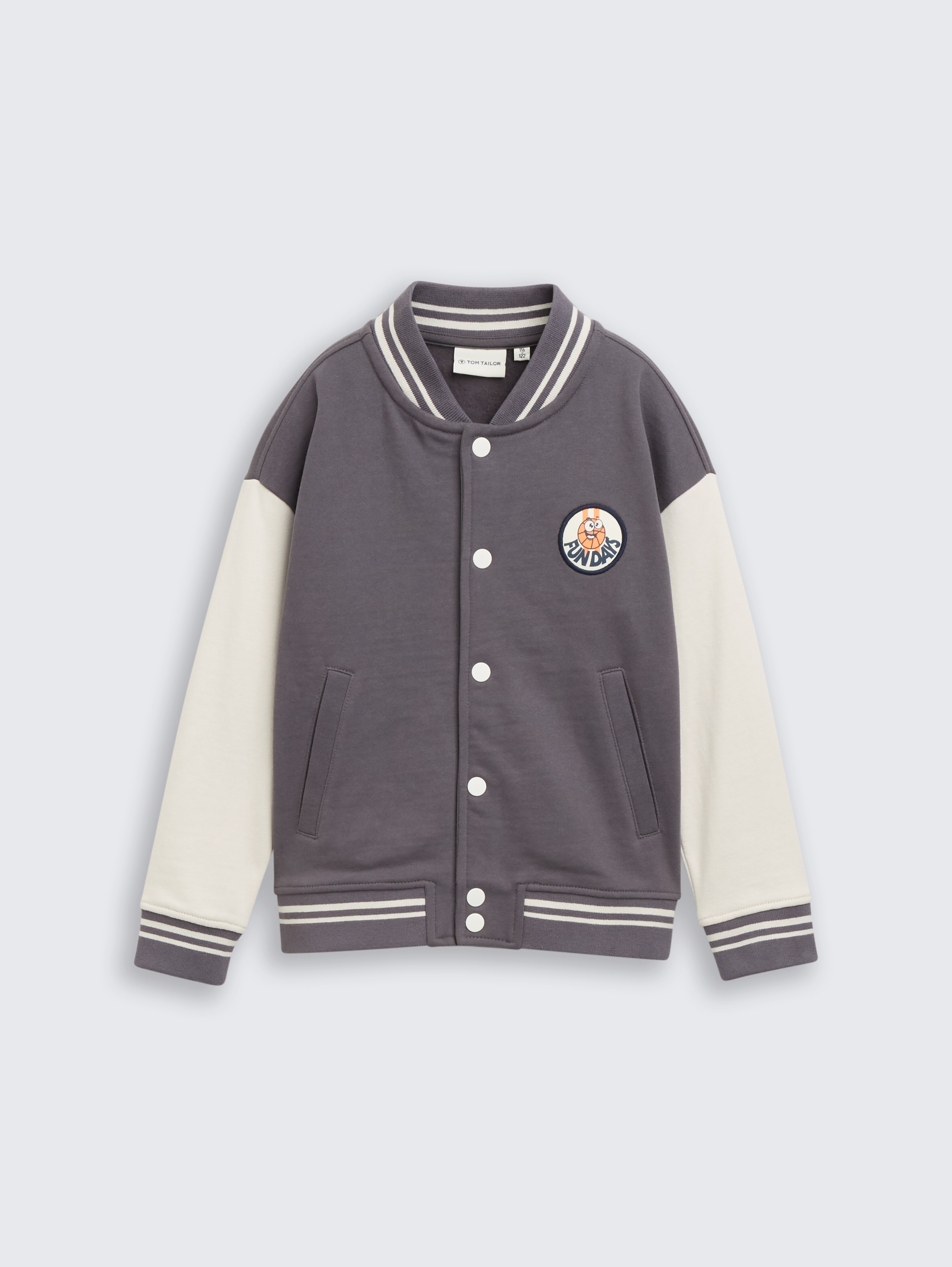 Oversize Sweatjacke mit Bomberkragen von Mini Boys, dark urban grey