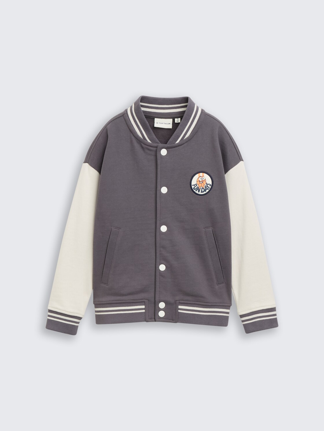 Oversize Sweatjacke mit Bomberkragen - dark urban grey - Vorder-Produkt-Ansicht