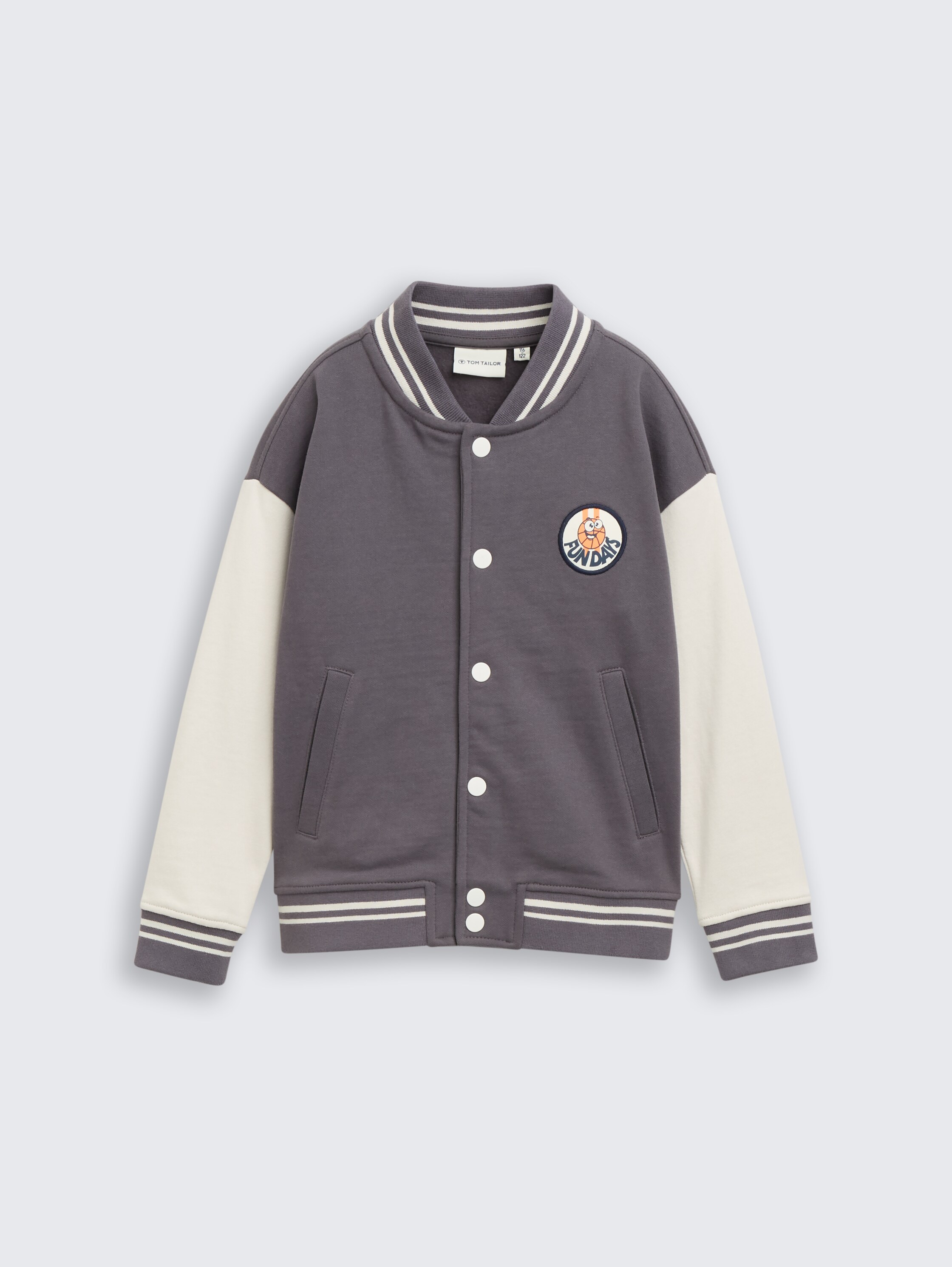 Oversized sweatshirt met bomberkraag - dark urban grey - Product vooraanzicht