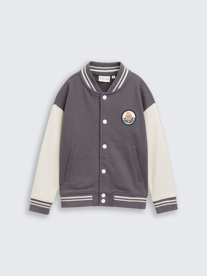 Oversized sweatshirt met bomberkraag door Mini Boys, dark urban grey