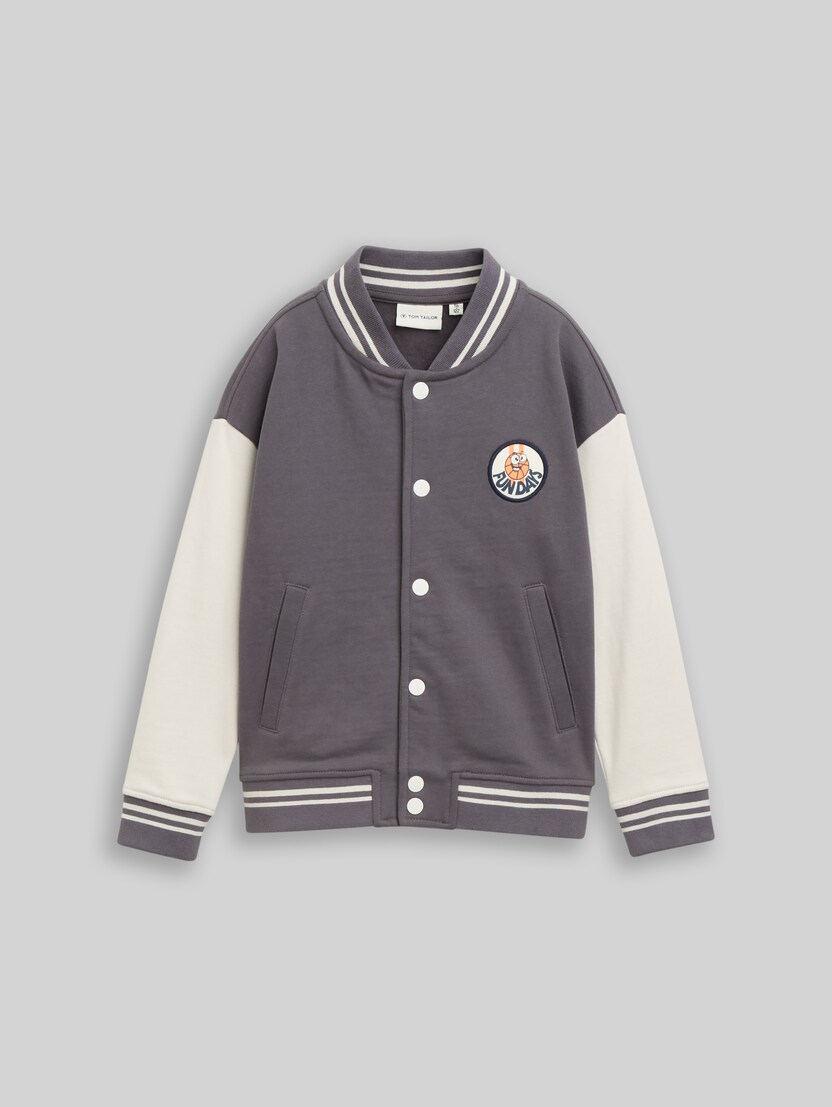 Oversize Sweatjacke mit Bomberkragen von Mini Boys, dark urban grey