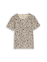 Selected, T-shirt with leopard print by Tom Tailor, white