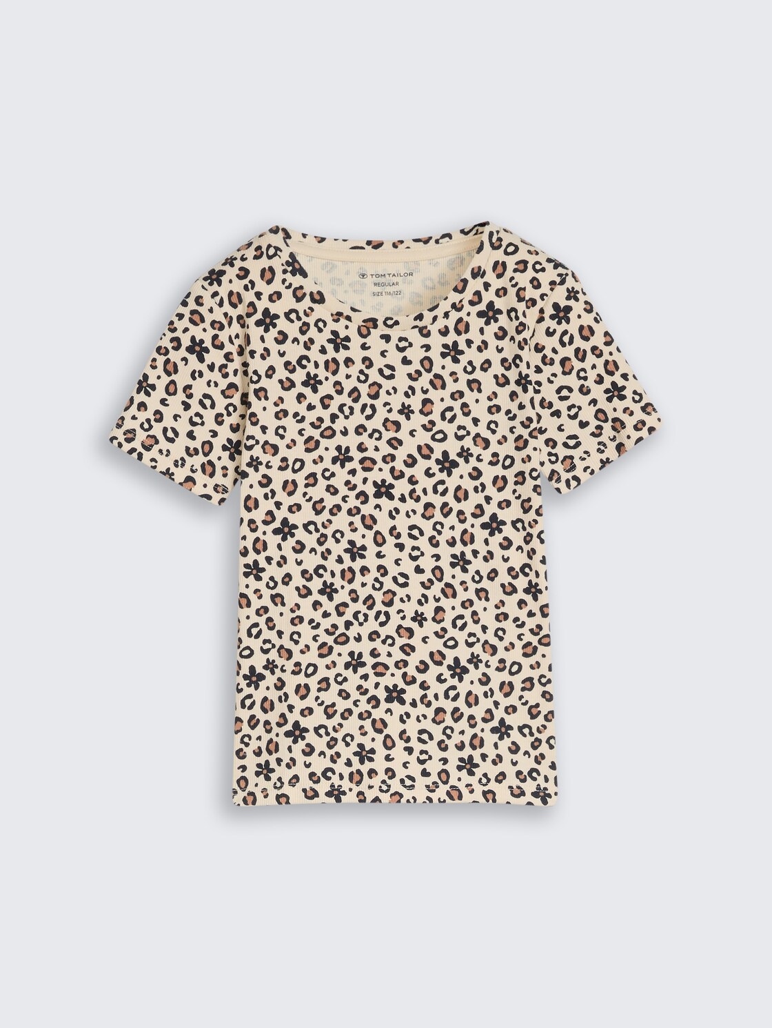 T-Shirt mit Leo-Muster - small leopard print - Vorder-Produkt-Ansicht