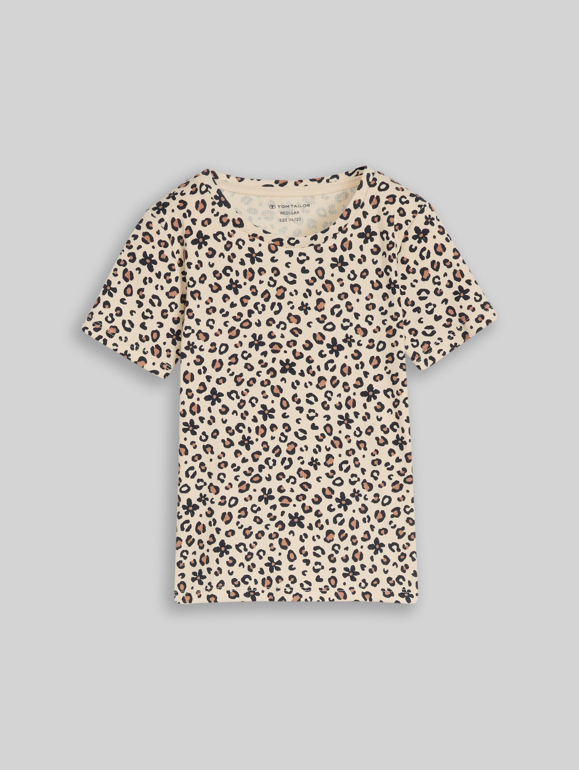 T-shirt with leopard print - small leopard print - Front product view