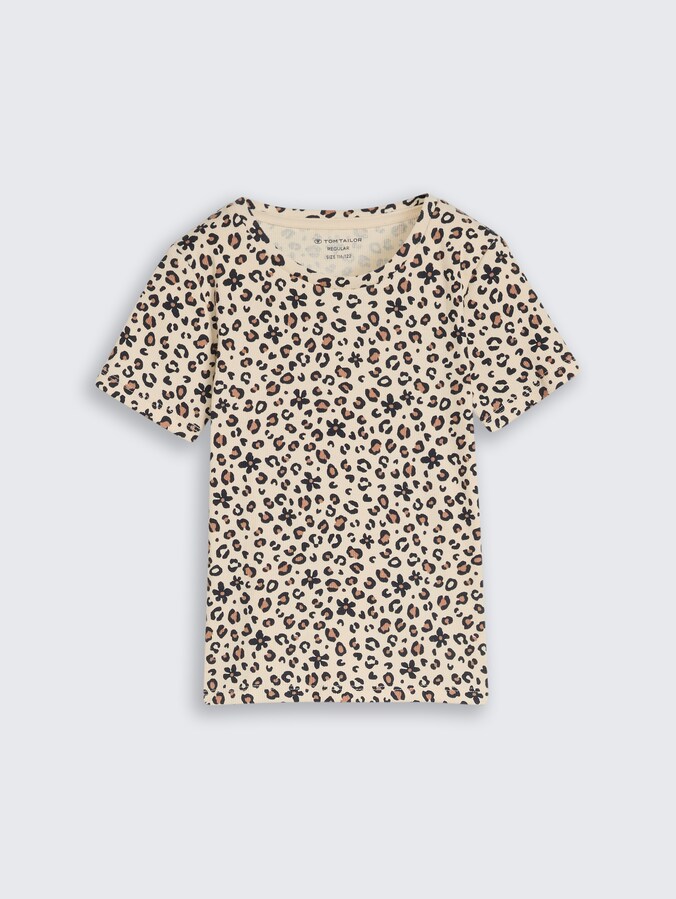 T-Shirt mit Leo-Muster von Mini Girls, small leopard print