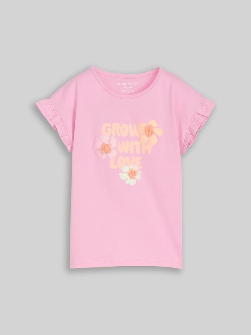 T-Shirt mit Tüll-Detail von Mini Girls, lovely pink