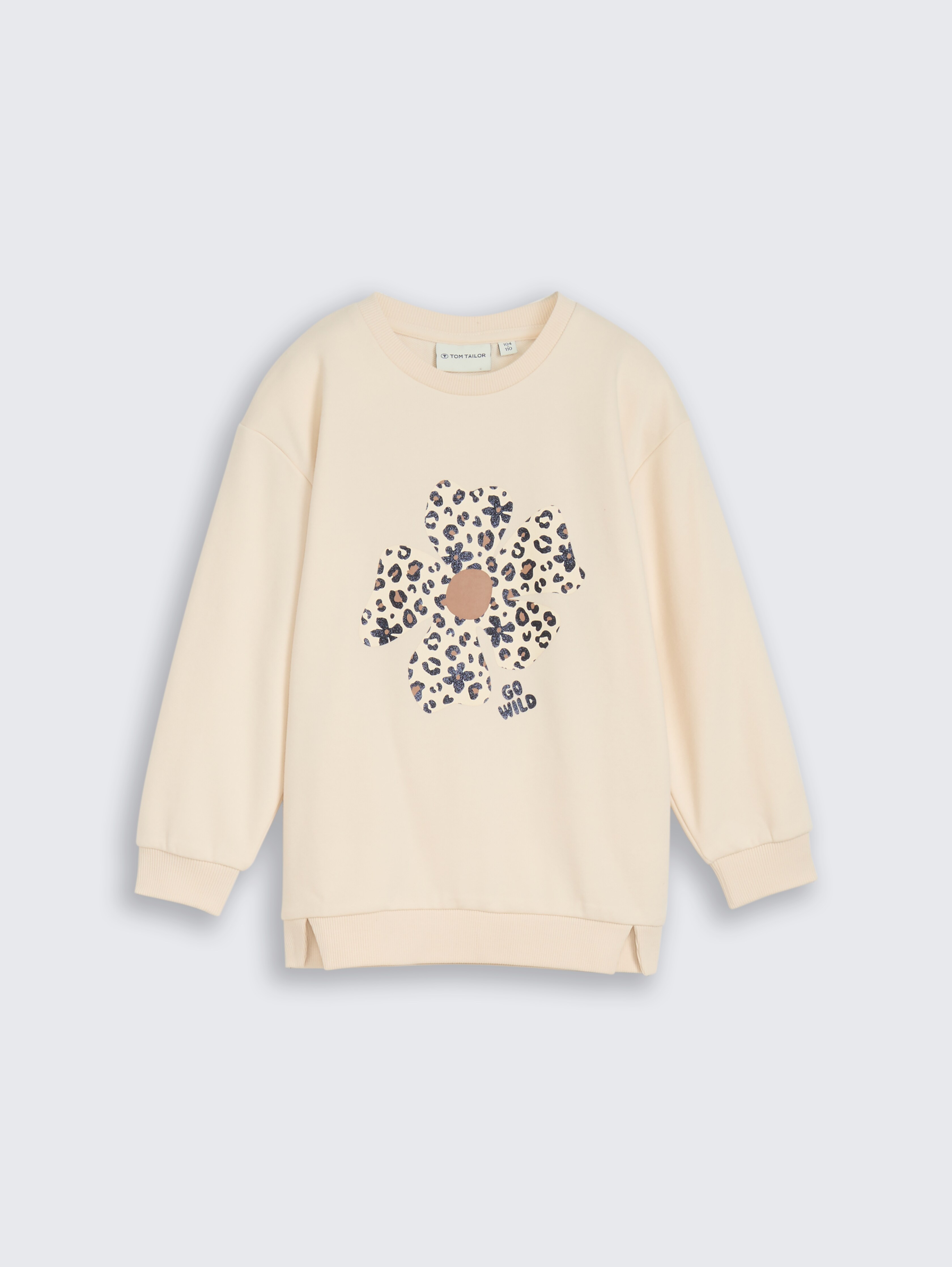 Oversize Sweatshirt mit Print von Mini Girls, light almond