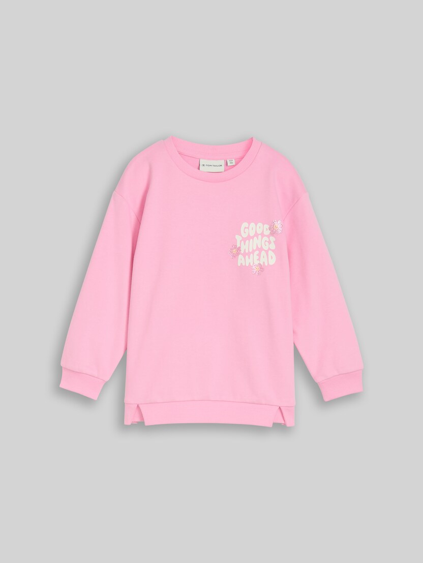 Sweat oversize à imprimé par Mini Girls, lovely pink