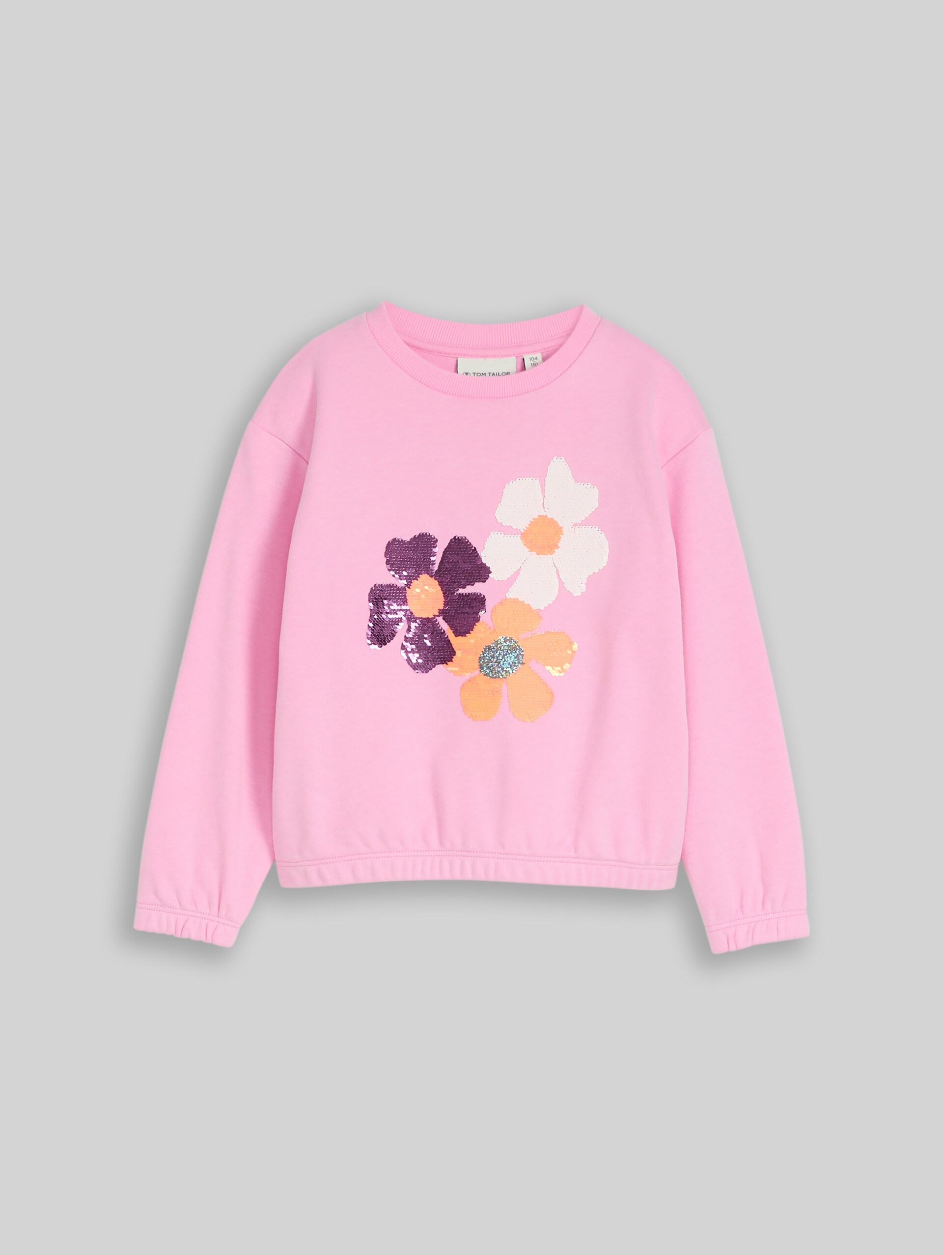 Sweatshirt with reversible sequins - lovely pink - Front product view