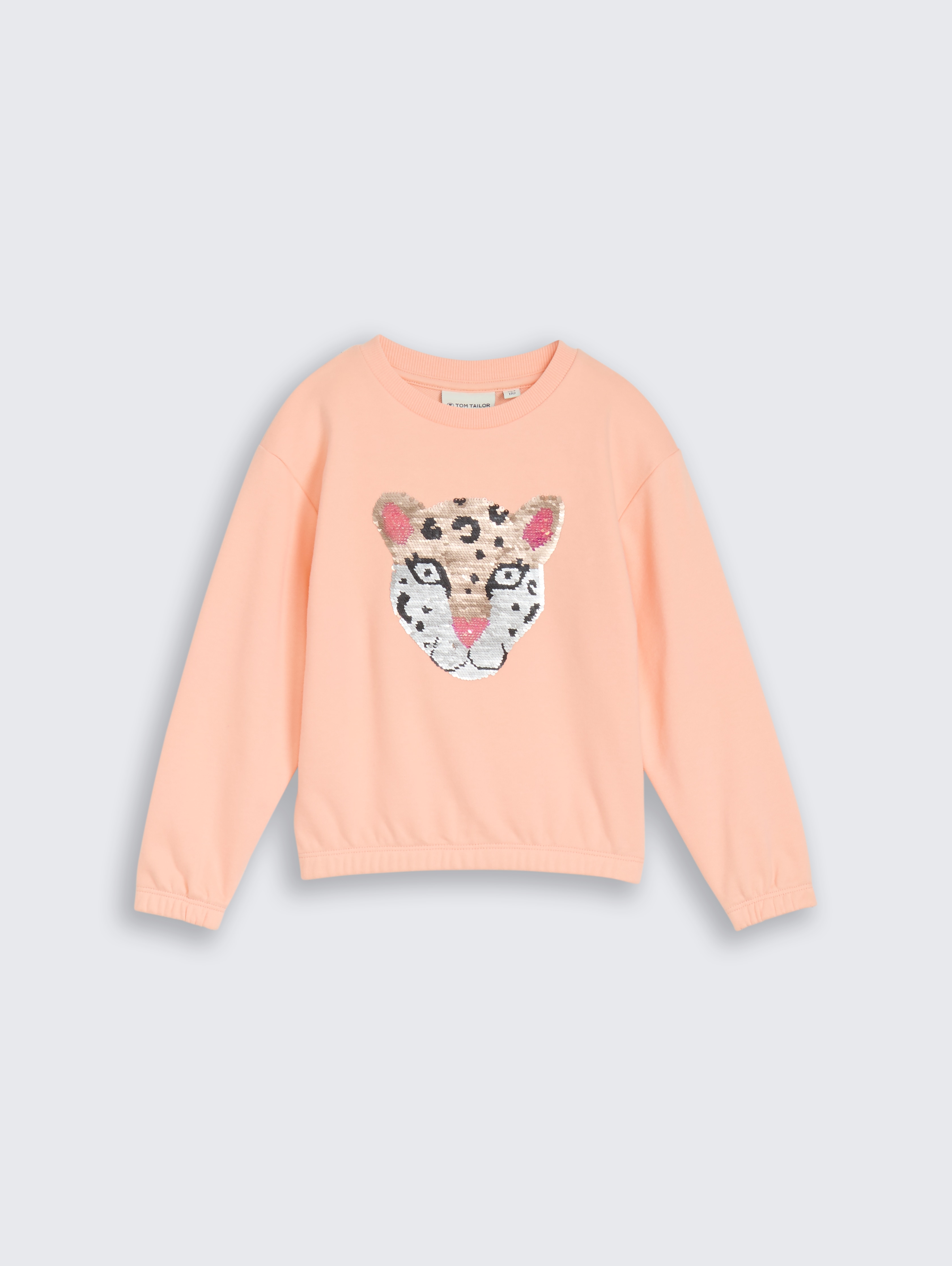 Sweatshirt mit Wendepailletten von Mini Girls, peach bloom