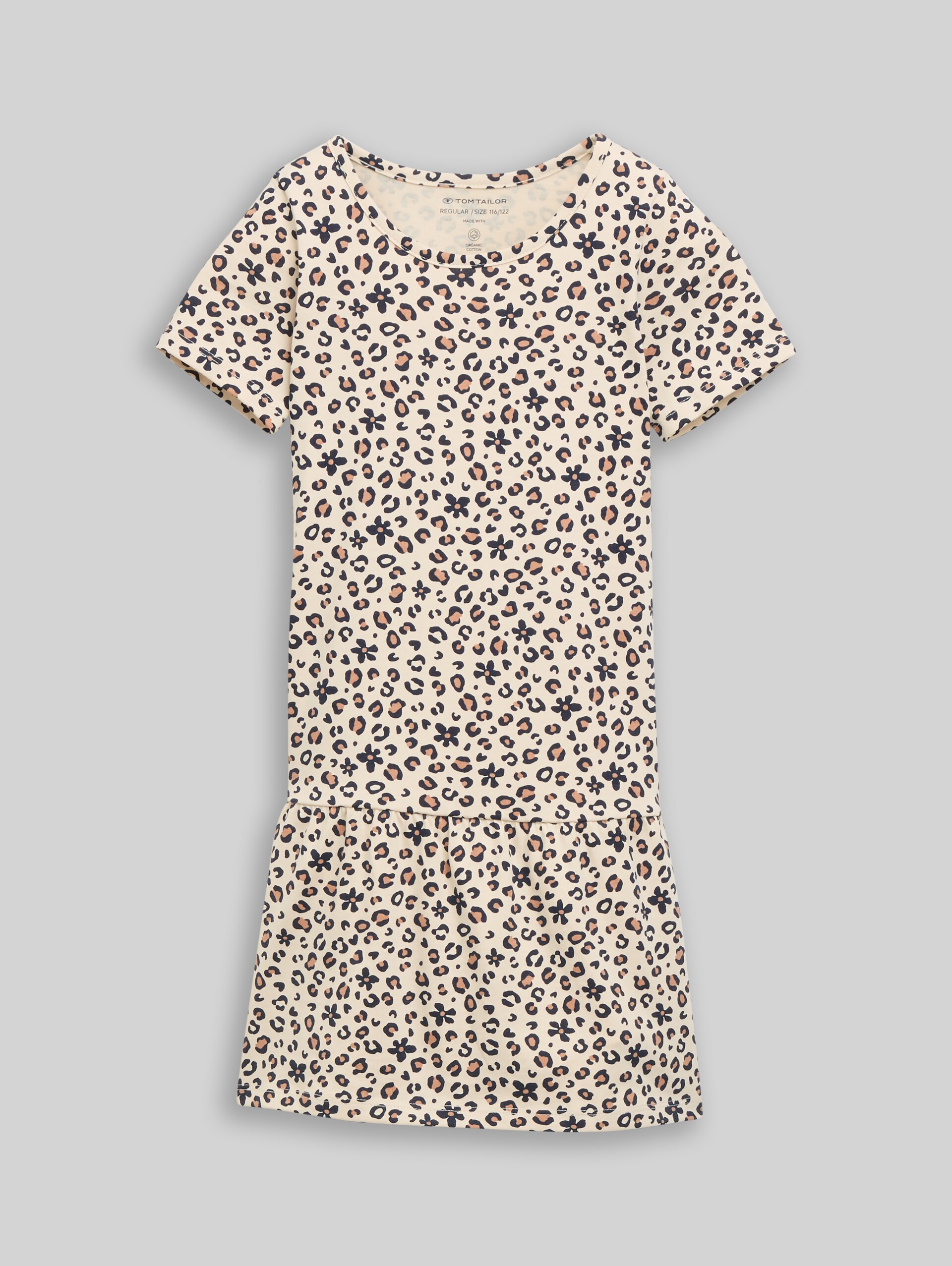 Mini dress with leopard print - small leopard print - Front product view