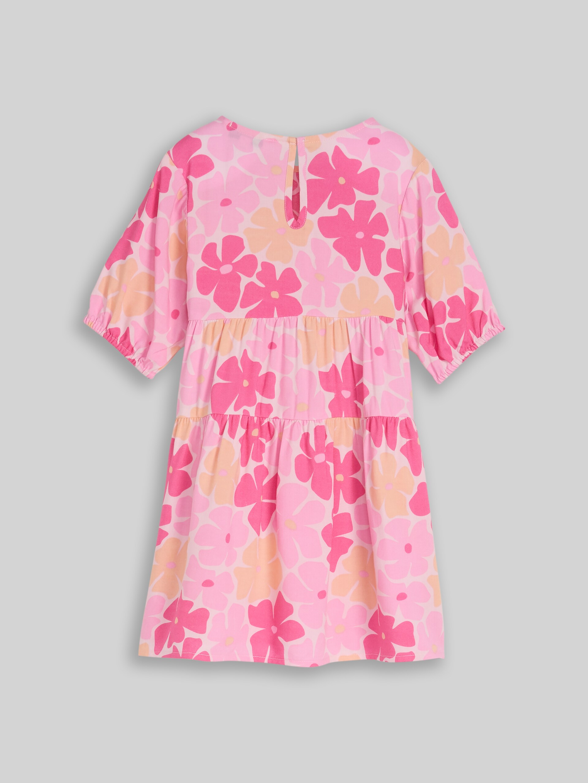 Mini dress with flounce - multicolor flower print