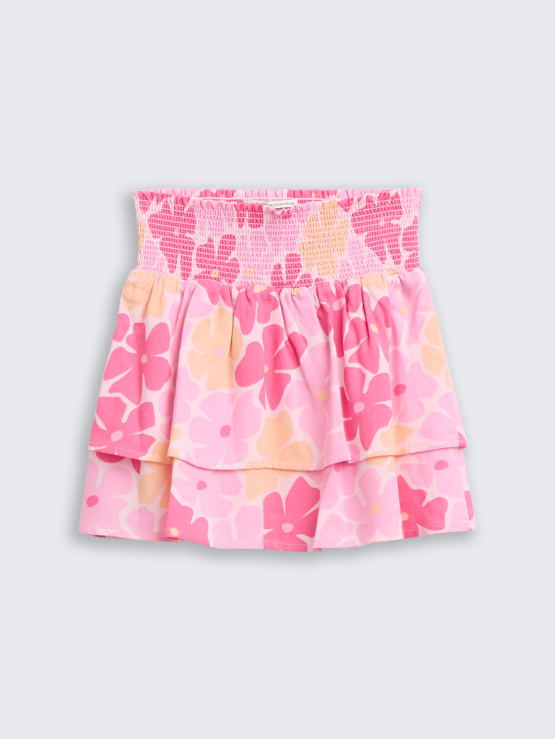 Mini-Rock mit Volant - multicolor flower print - Vorder-Produkt-Ansicht