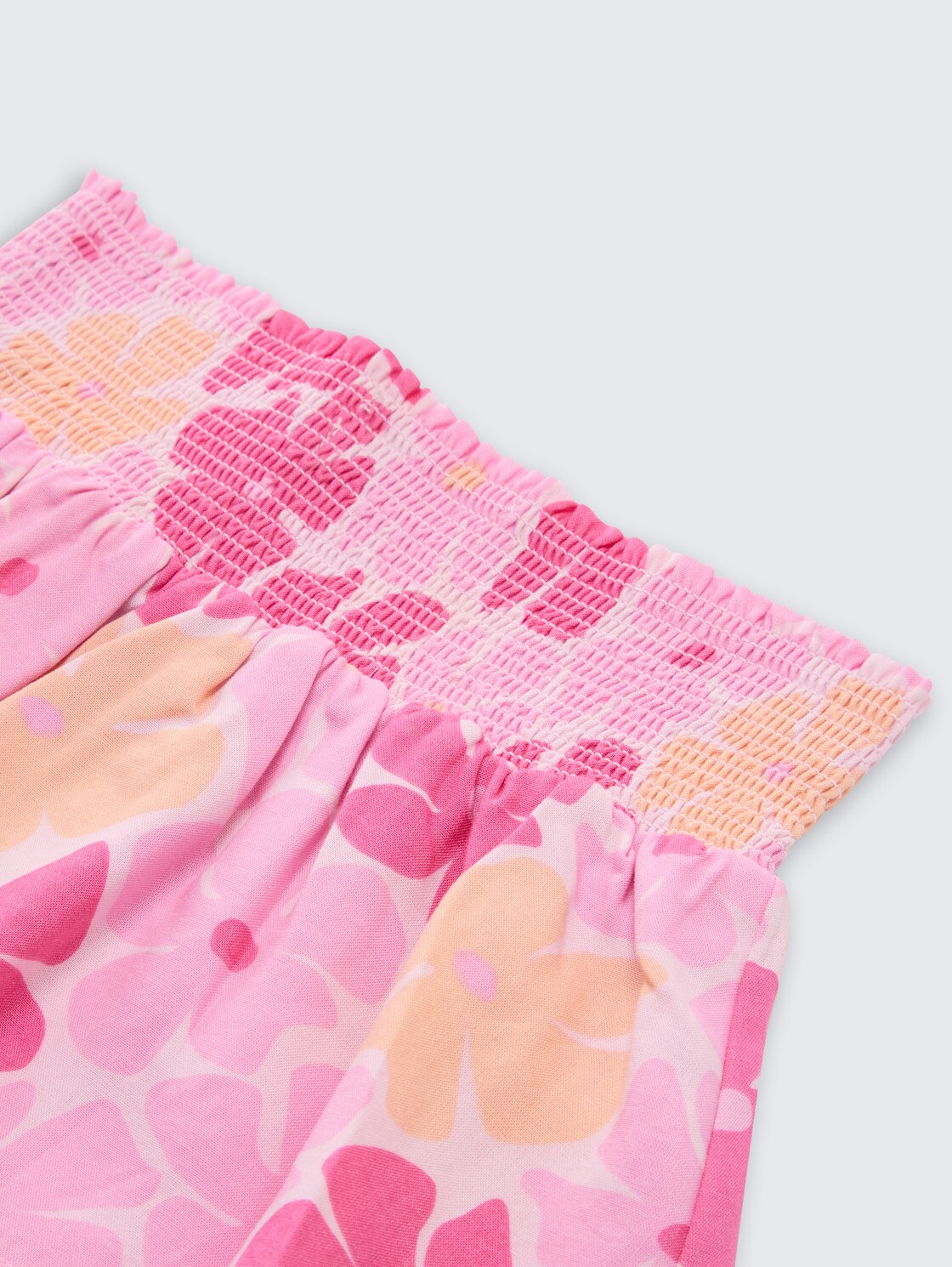 Mini-Rock mit Volant - multicolor flower print - Detail-Model-Ansicht