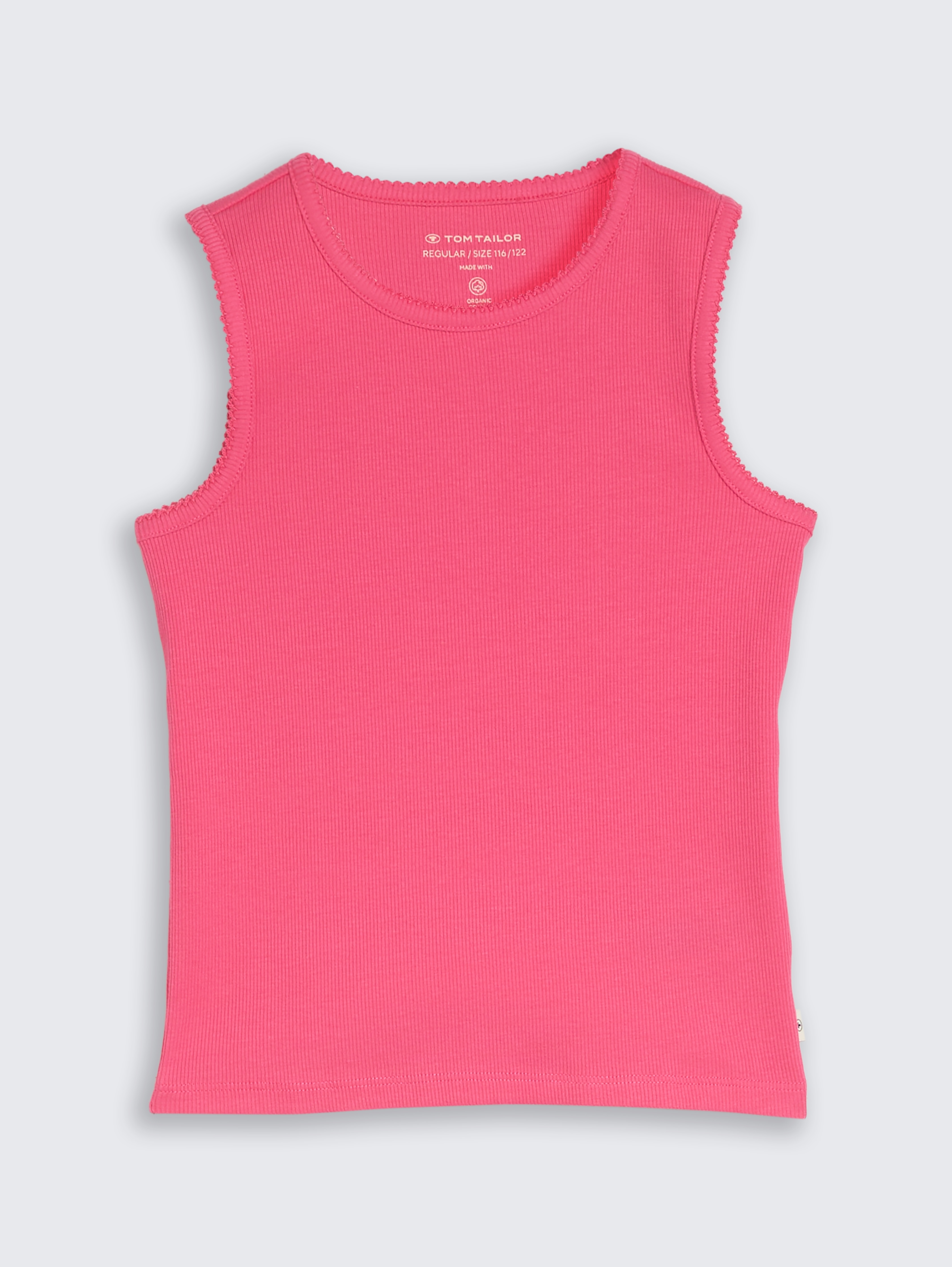 Basic Ripp Top von Mini Girls, Flashy Pink