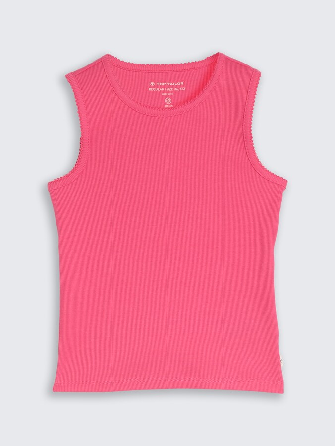 Basic ribbed top by Mini Girls, Flashy Pink