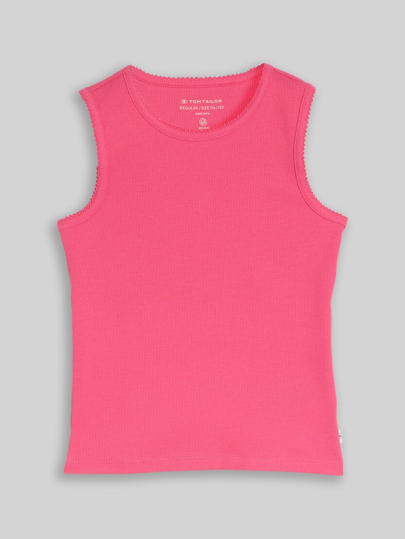 Basic Ripp Top von Mini Girls, Flashy Pink