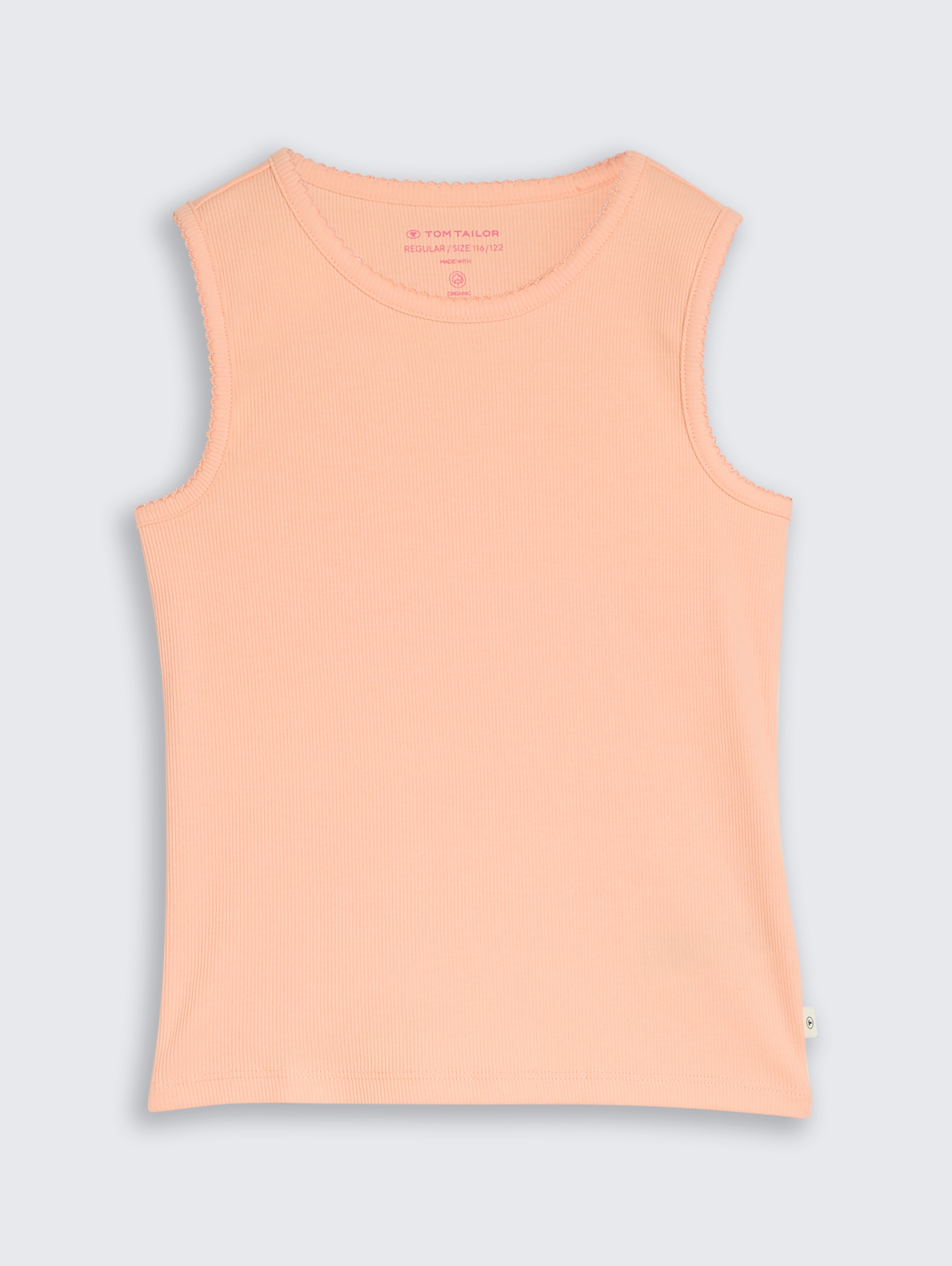 Basic Ripp Top von Mini Girls, peach bloom