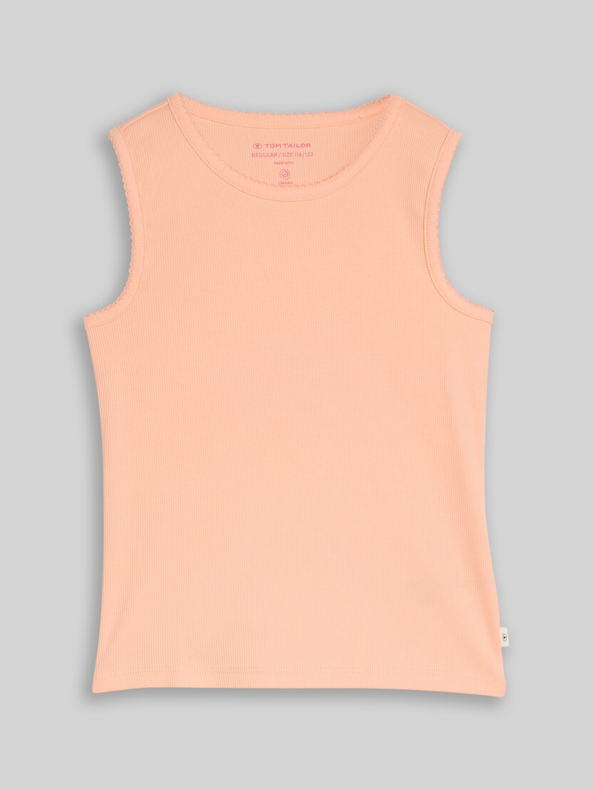 Basic Ripp Top von Mini Girls, peach bloom