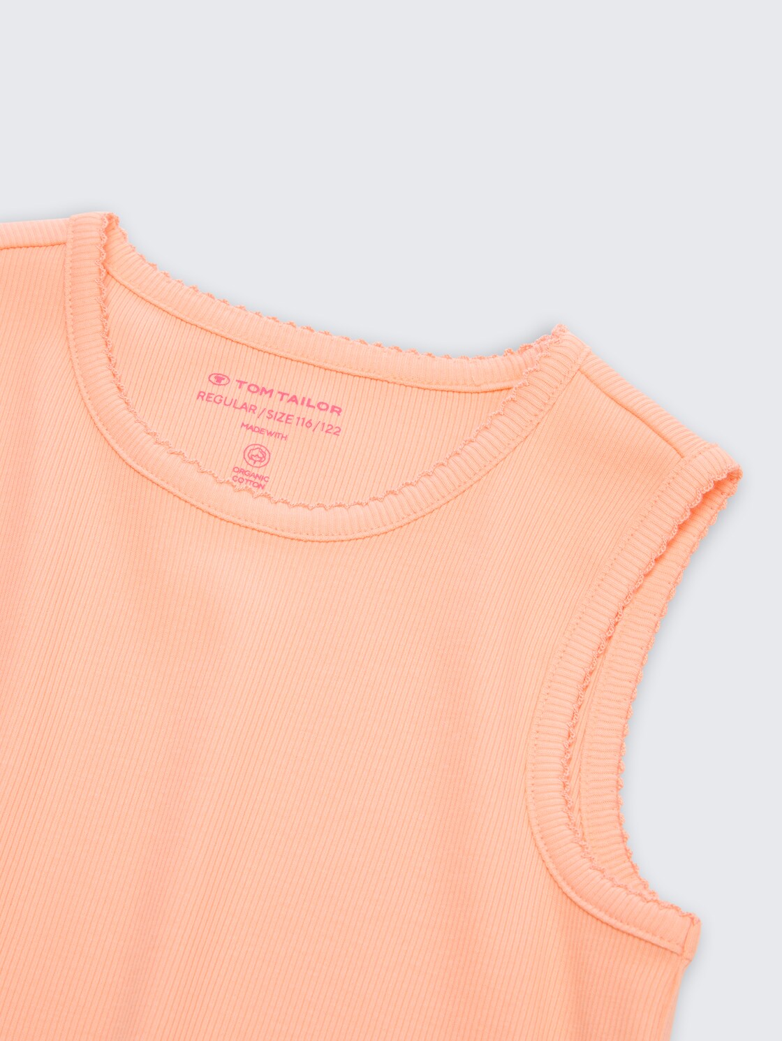 Basic Ripp Top - peach bloom - Detail-Model-Ansicht