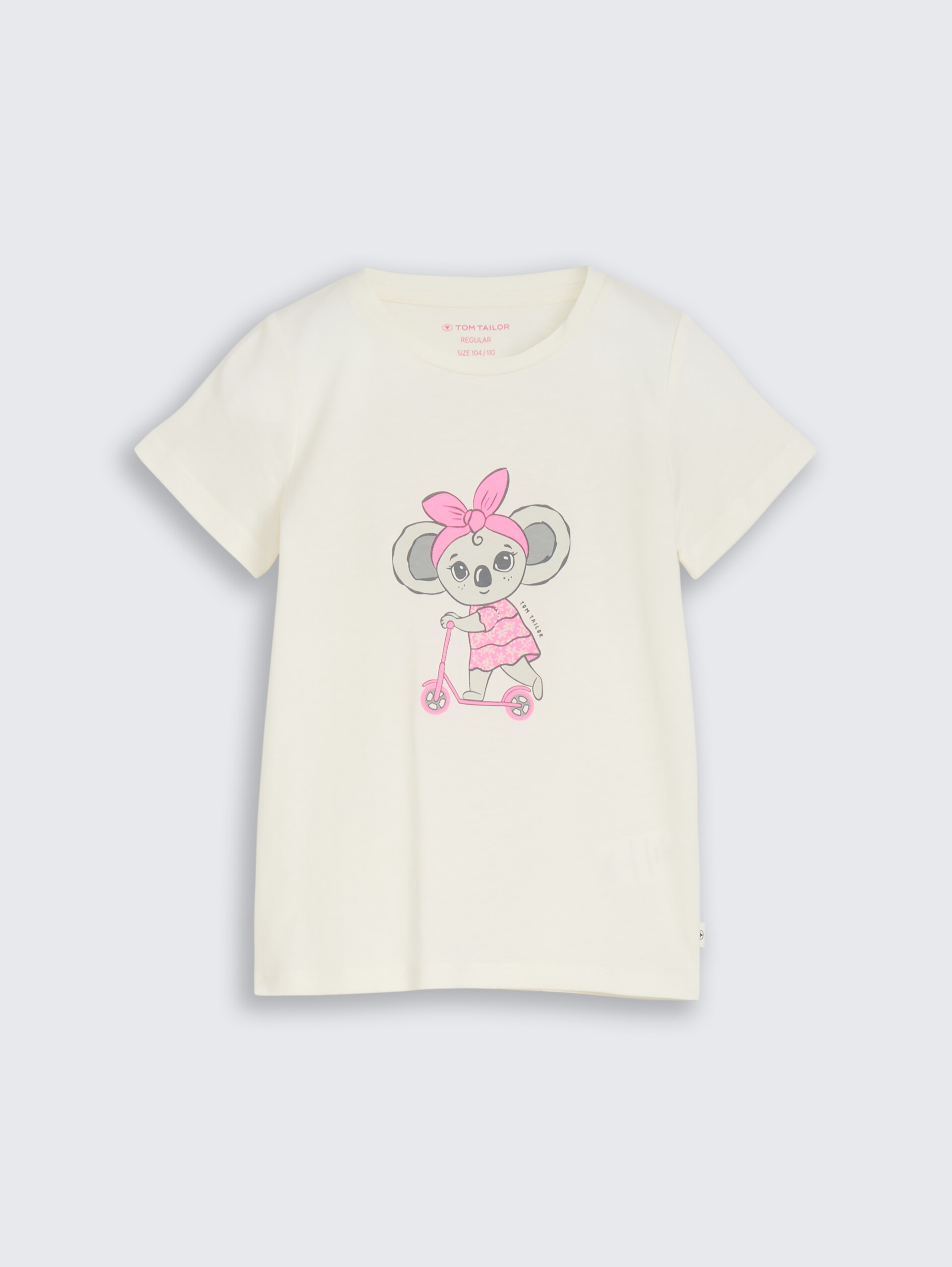 T-Shirt mit Print - Wool White - Vorder-Produkt-Ansicht