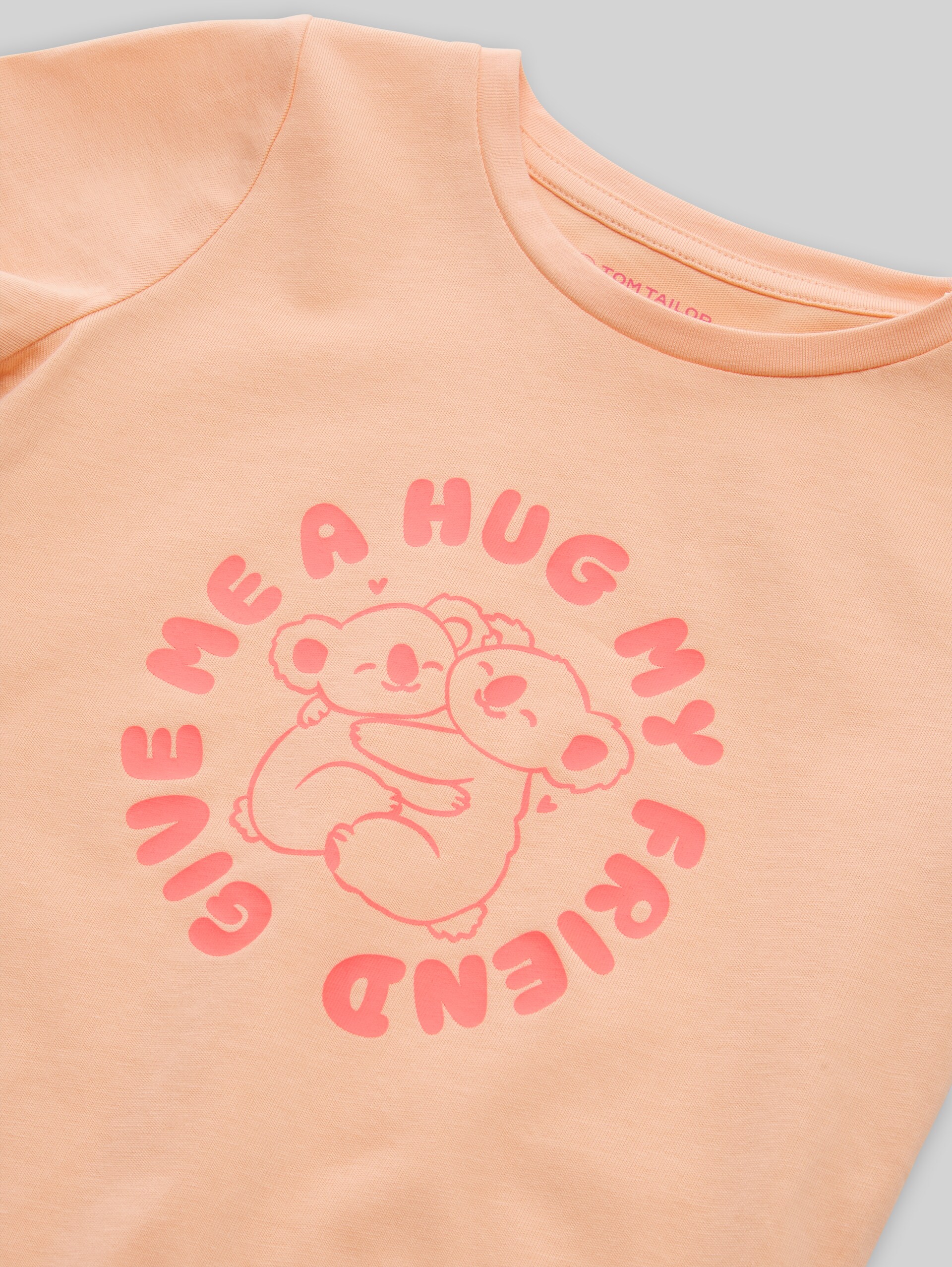 T-shirt with print - peach bloom - Detail model view