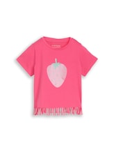 Ausgewählt, T-Shirt mit Fransen von Tom Tailor, rosa