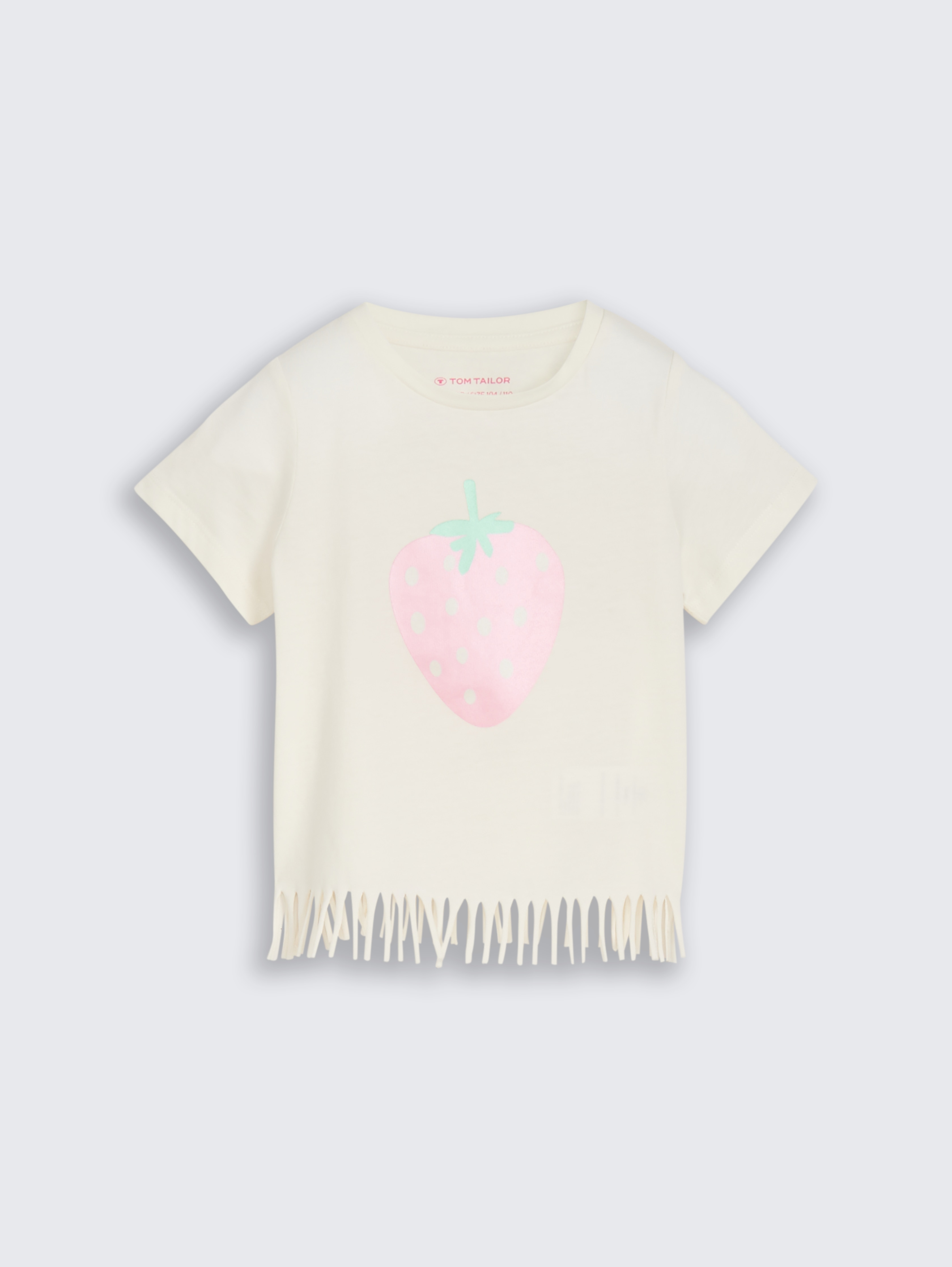 T-Shirt mit Fransen von Mini Girls, Wool White