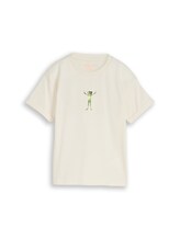 Sélectionné, T-shirt oversize avec imprimé dans le dos par Tom Tailor, blanc