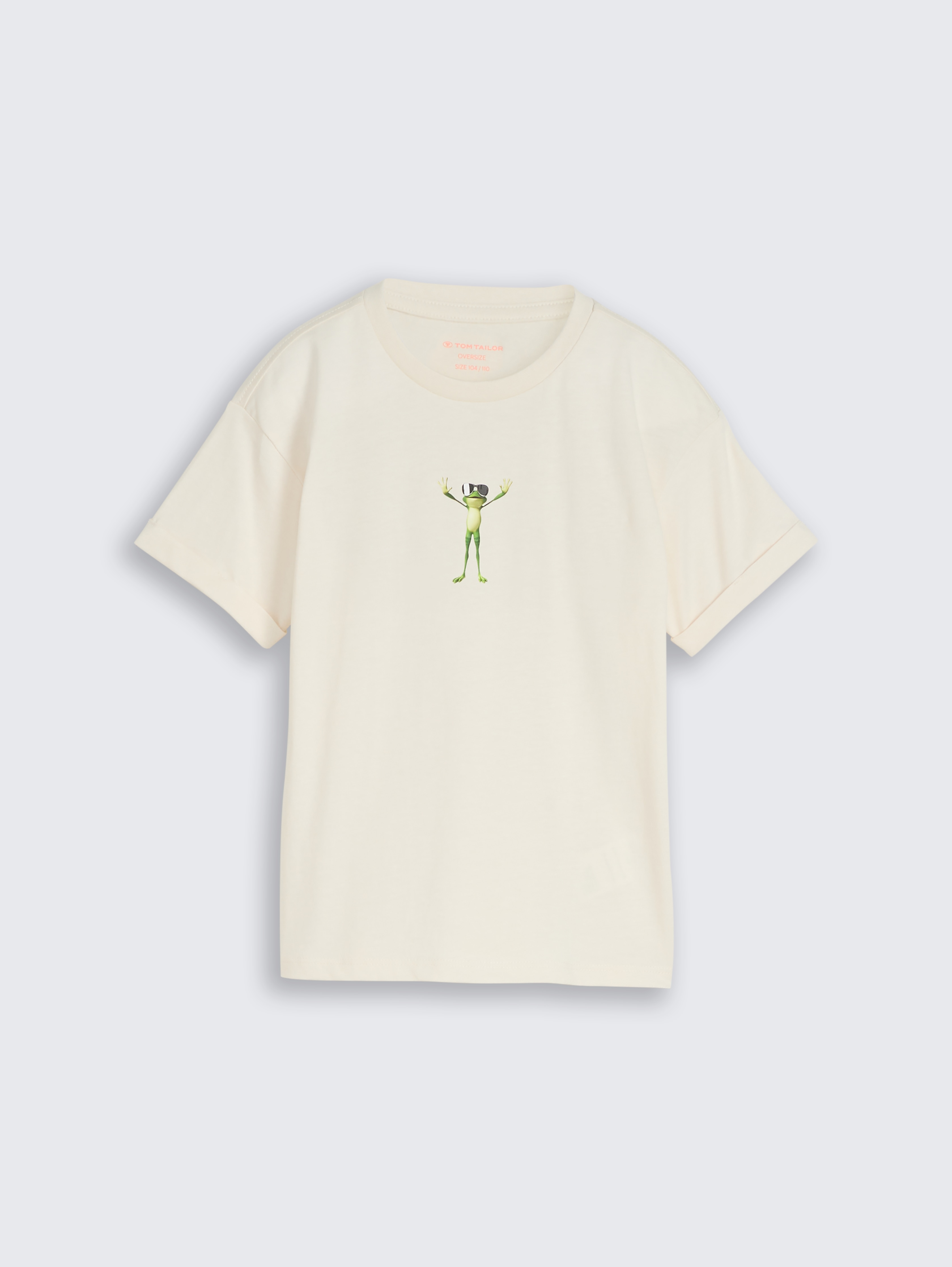 Oversize T-Shirt mit Rückenprint von Mini Boys, Wool White