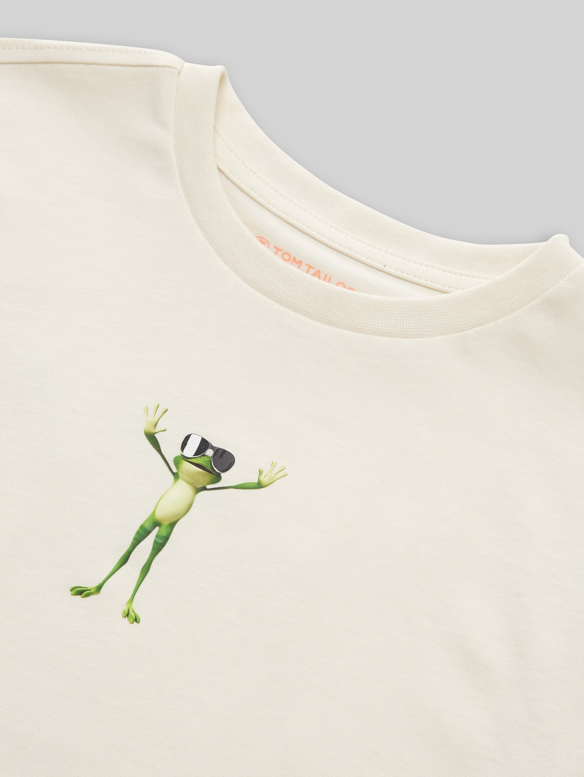 Oversized T-shirt with back print - Wool White - Detail model view