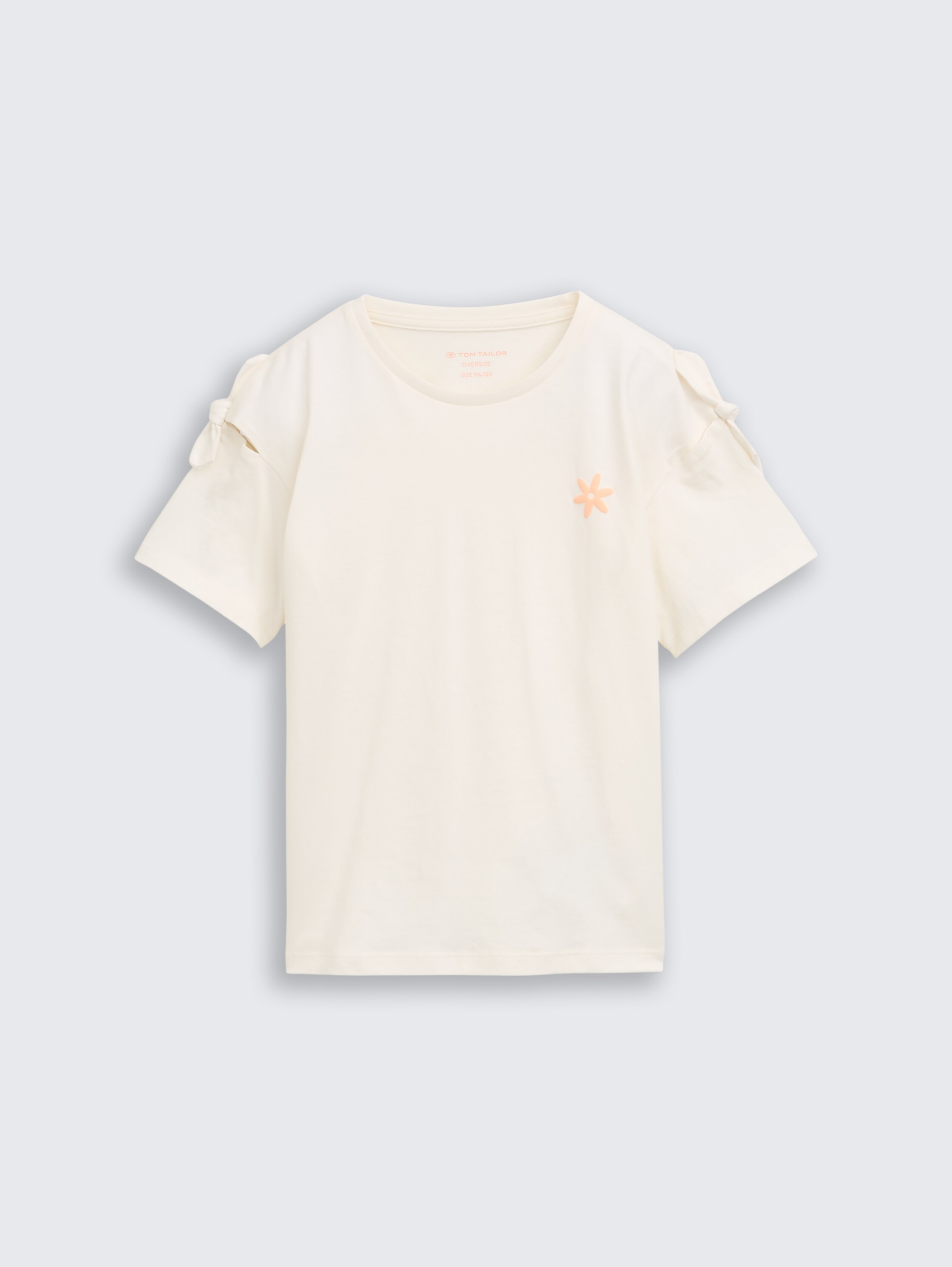 Oversized T-shirt with bow detail - wool_white - 