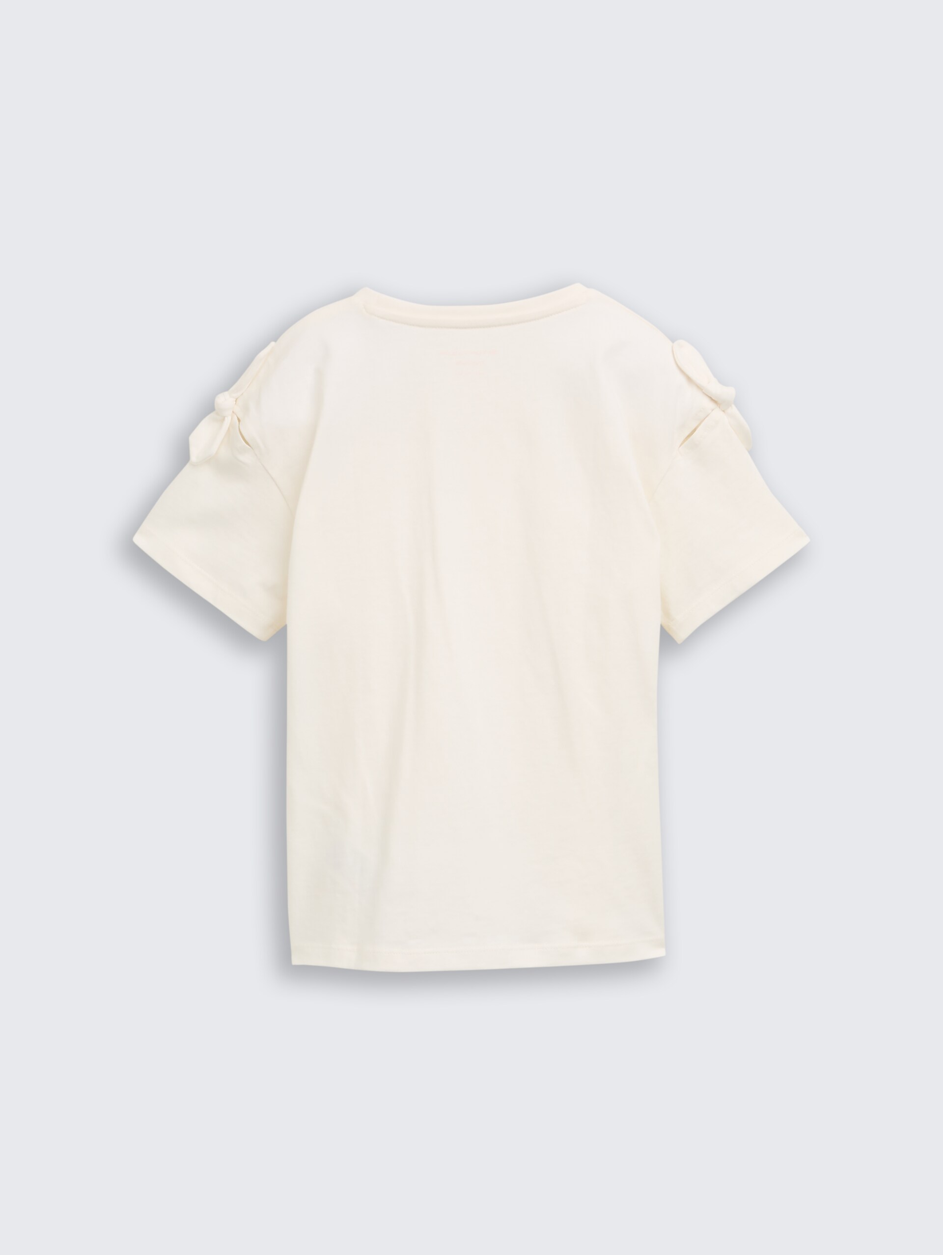 Oversize T-Shirt mit Schleifen-Detail - Wool White