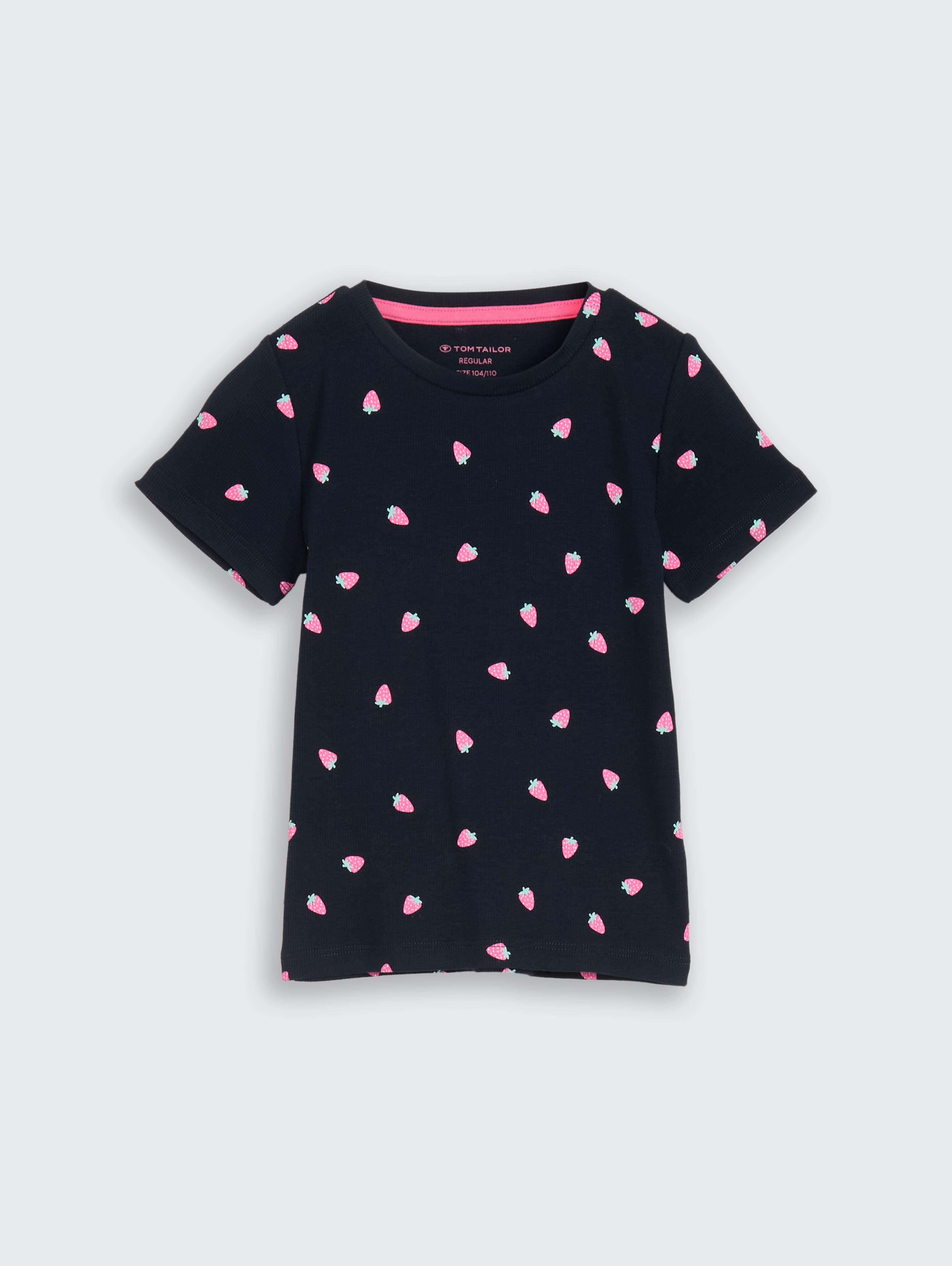T-Shirt mit Erdbeer-Motiv von Mini Girls, small strawberry print