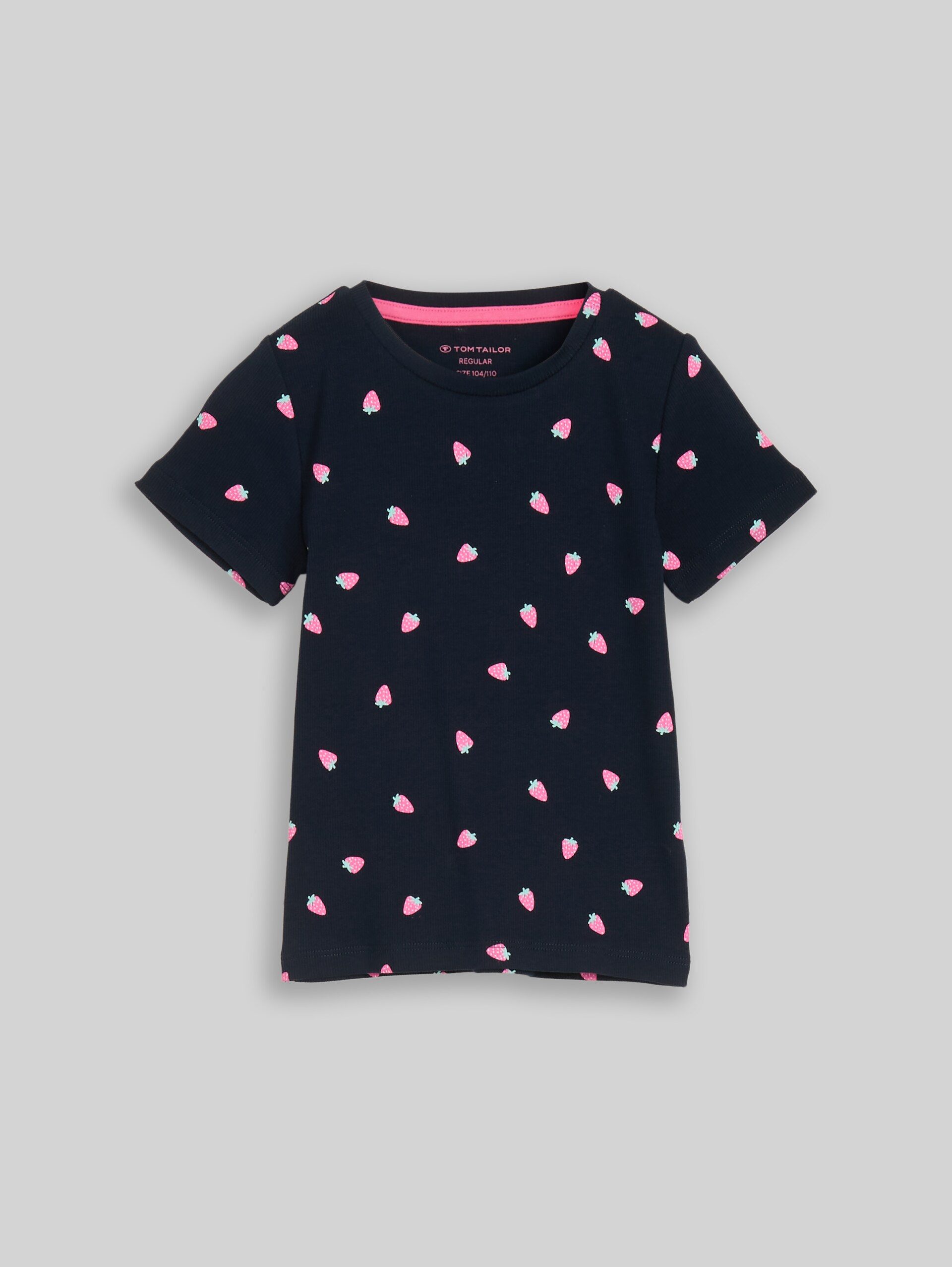 T-Shirt mit Erdbeer-Motiv - small strawberry print - Vorder-Produkt-Ansicht