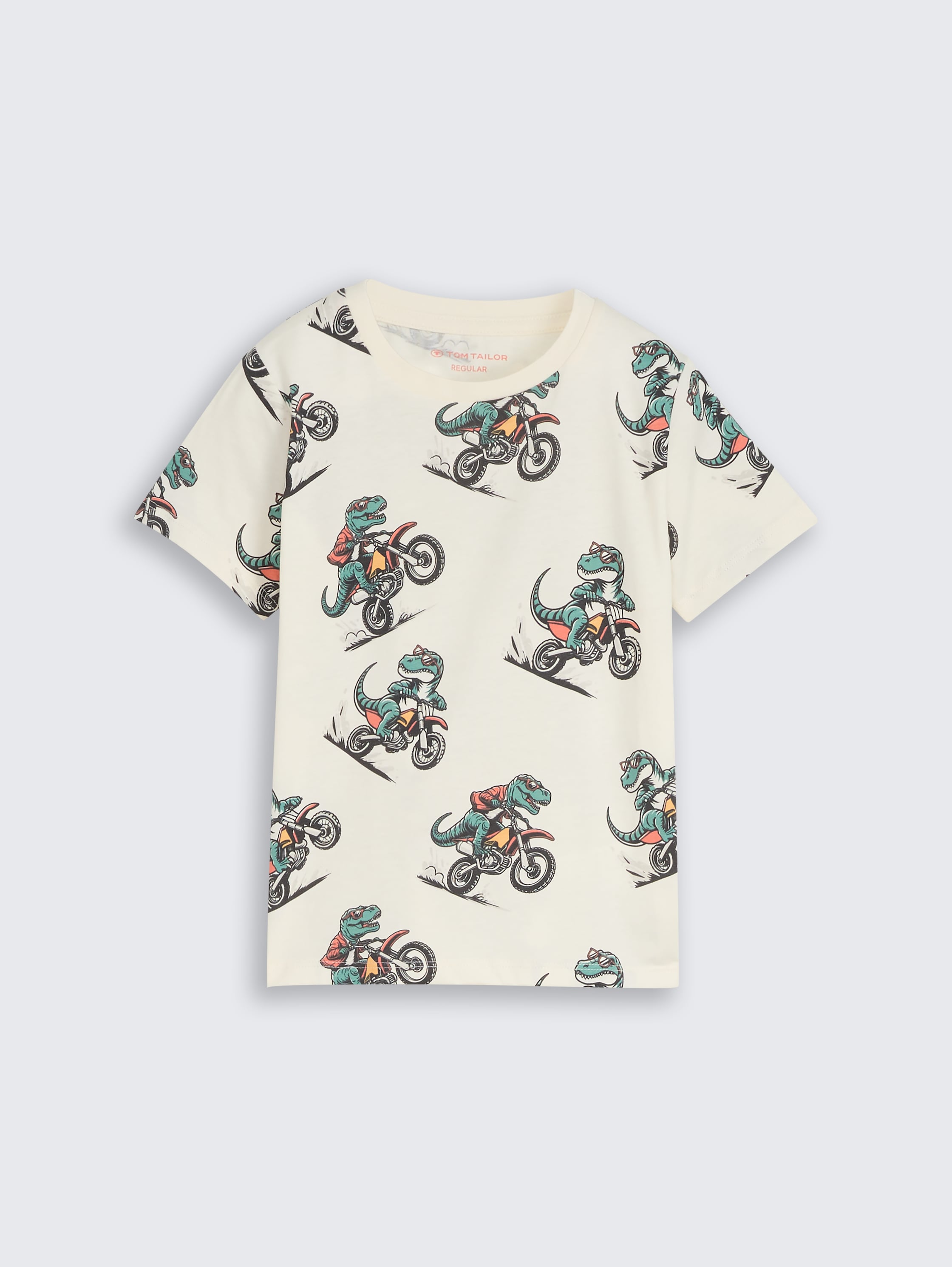 T-shirt avec imprimé intégral - multicolor dino bike design - Vue de face du produit