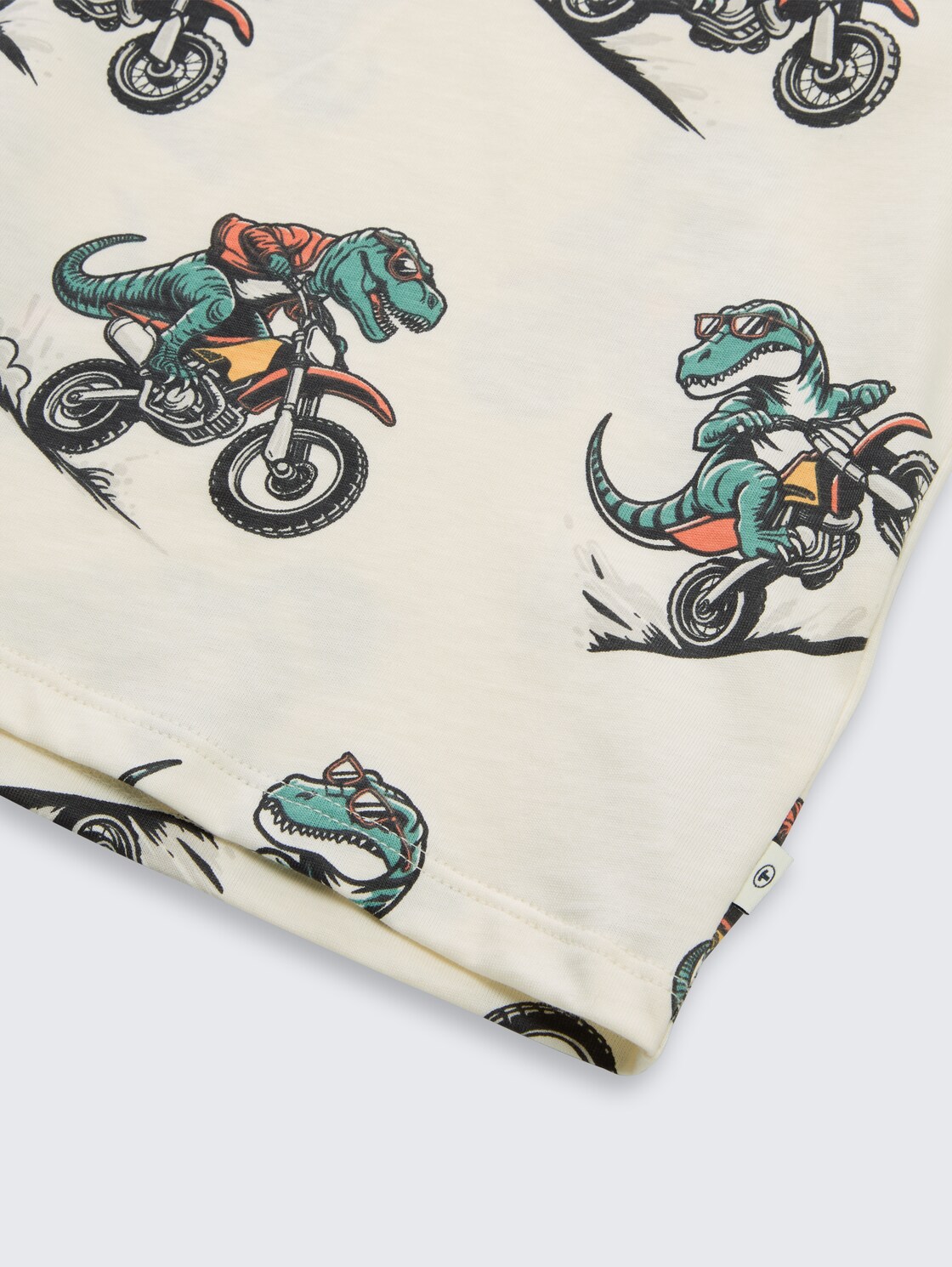 T-Shirt mit Allover-Print - multicolor dino bike design - Detail-Model-Ansicht
