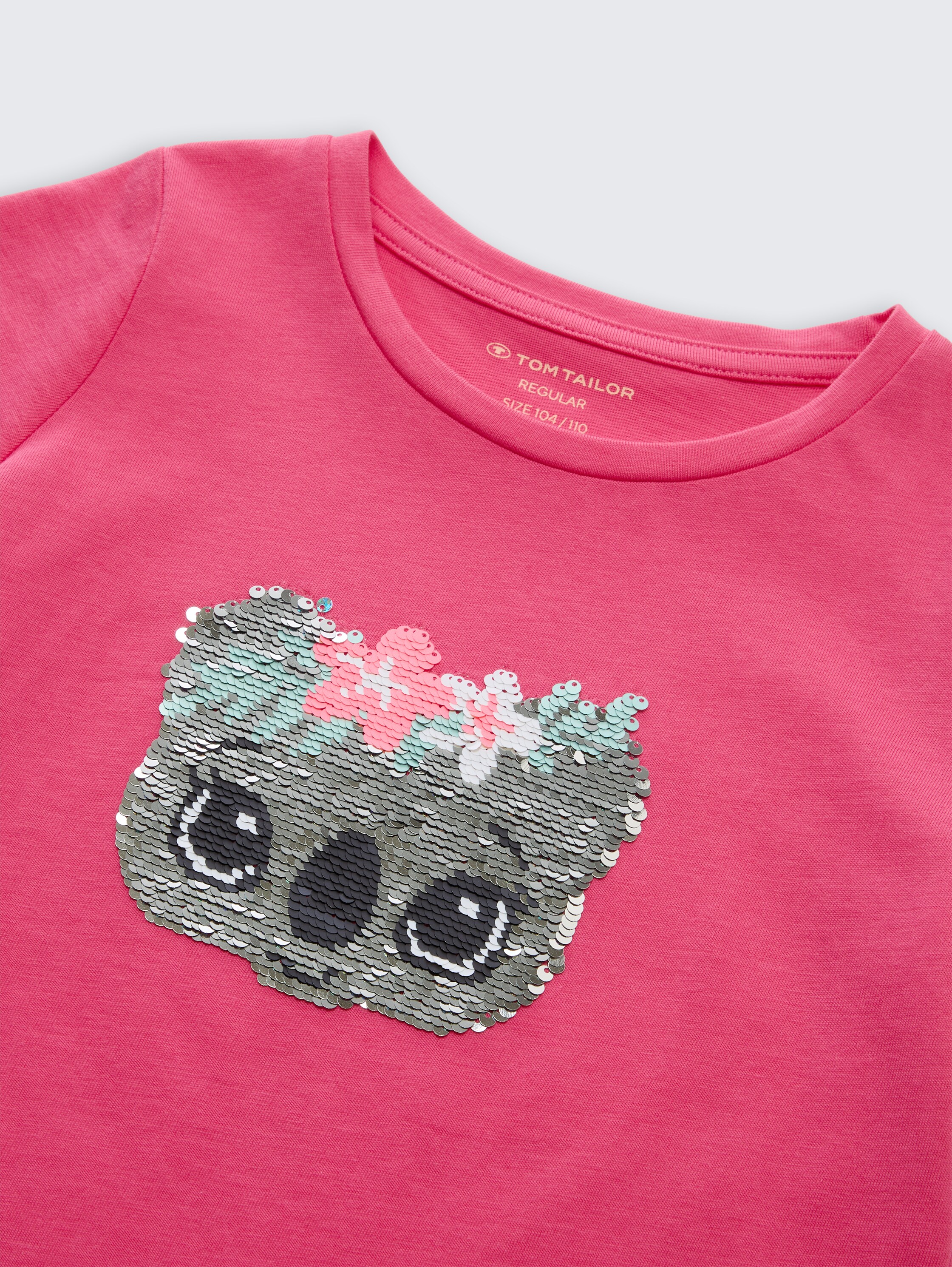 T-shirt with reversible sequins - flashy_pink - 