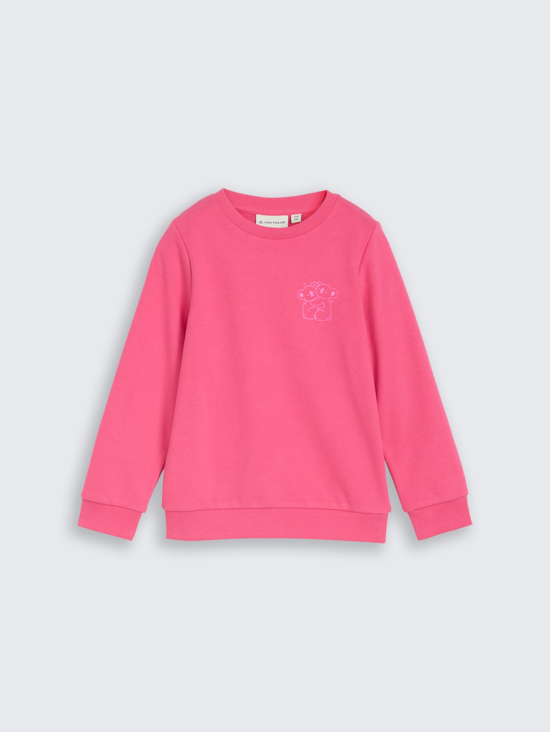 Basic Sweatshirt mit Rückenprint - Flashy Pink - Vorder-Produkt-Ansicht
