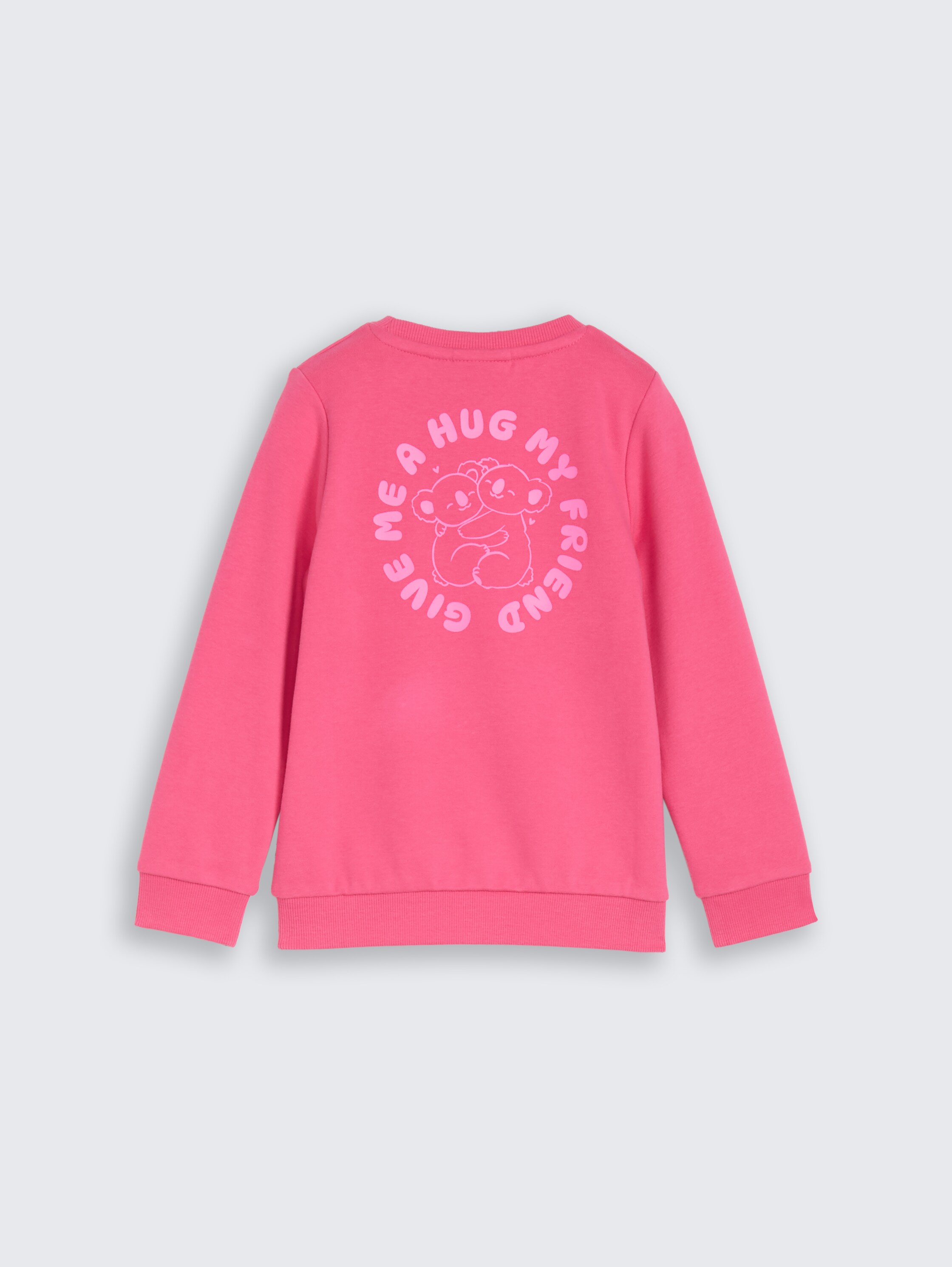 Basic sweatshirt with back print - flashy_pink - 