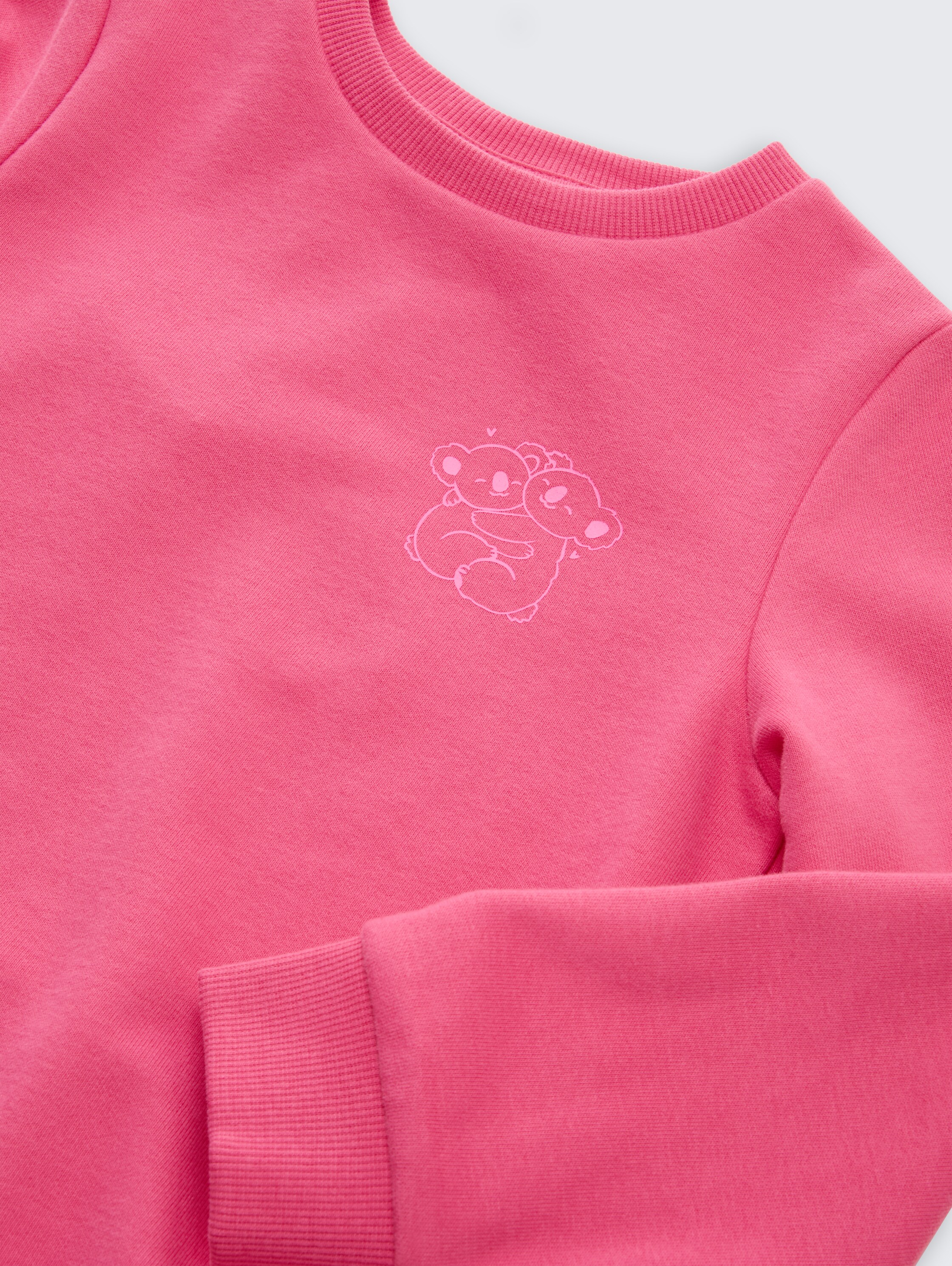 Basic sweatshirt with back print - flashy_pink - 