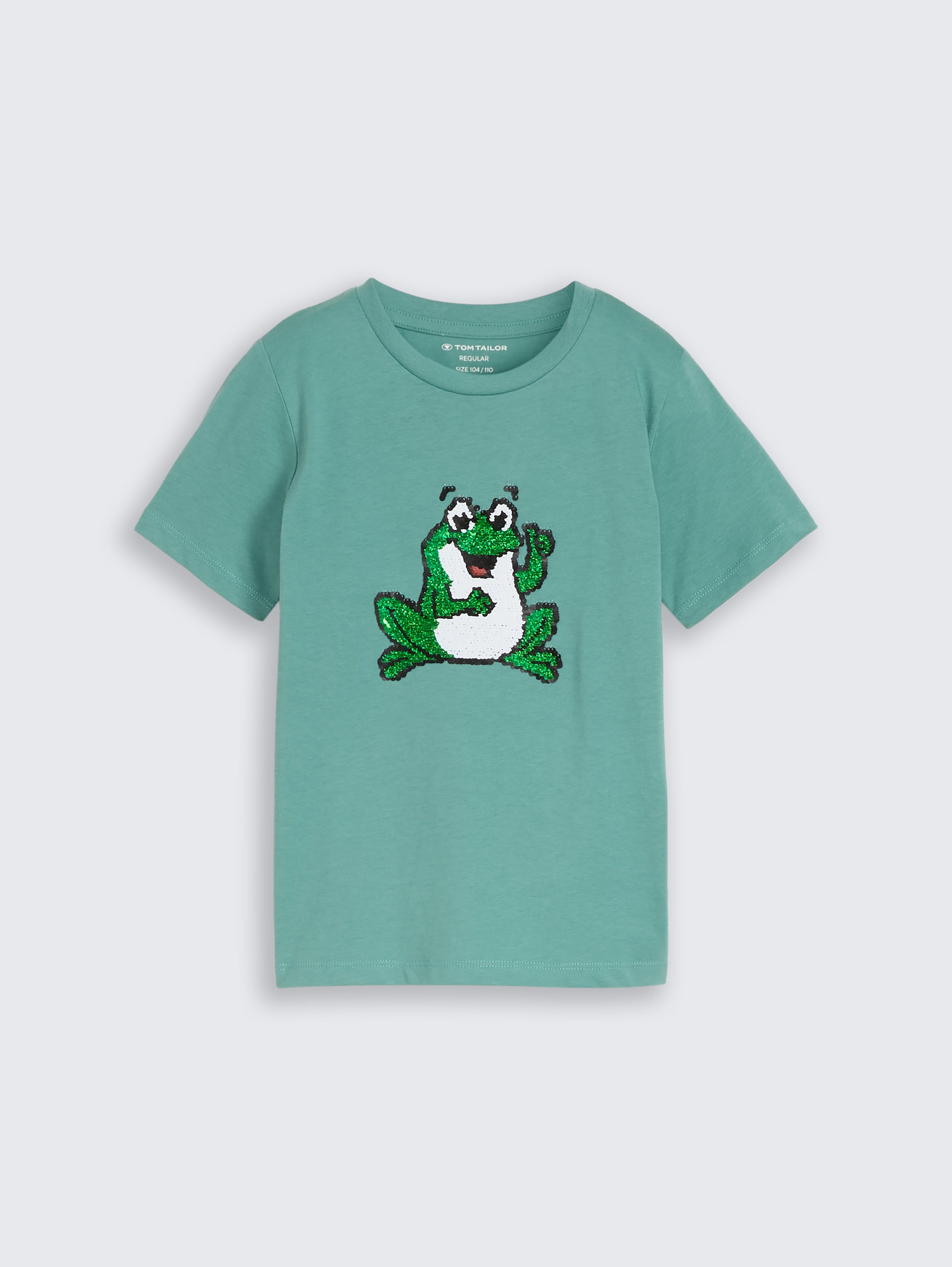 T-shirt met omkeerbare pailletten - Salvia - Product vooraanzicht