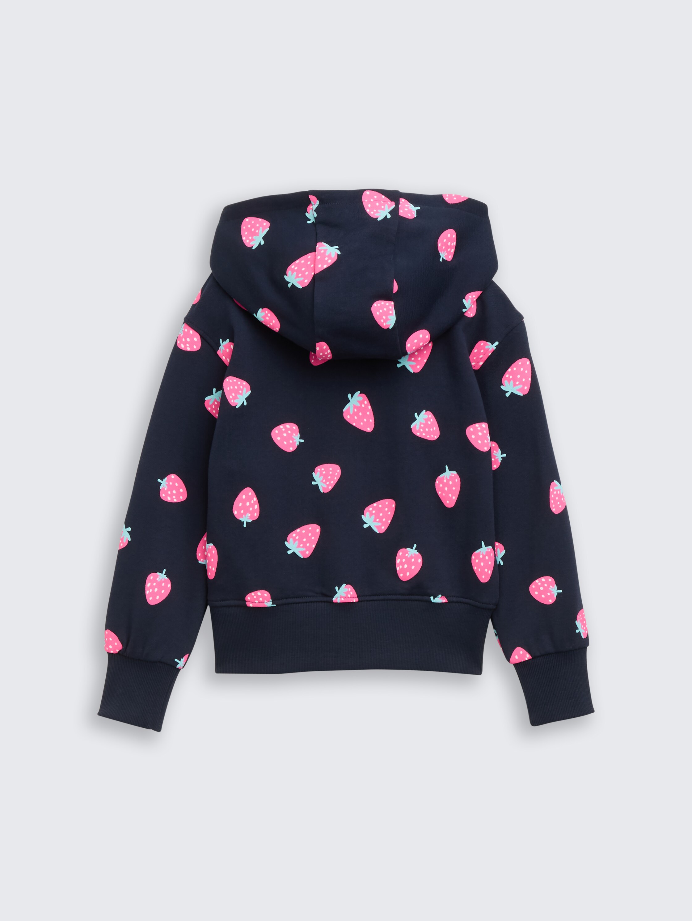 Cropped hoodie-sweatjack met aardbeienprint - big_strawberry_print - 