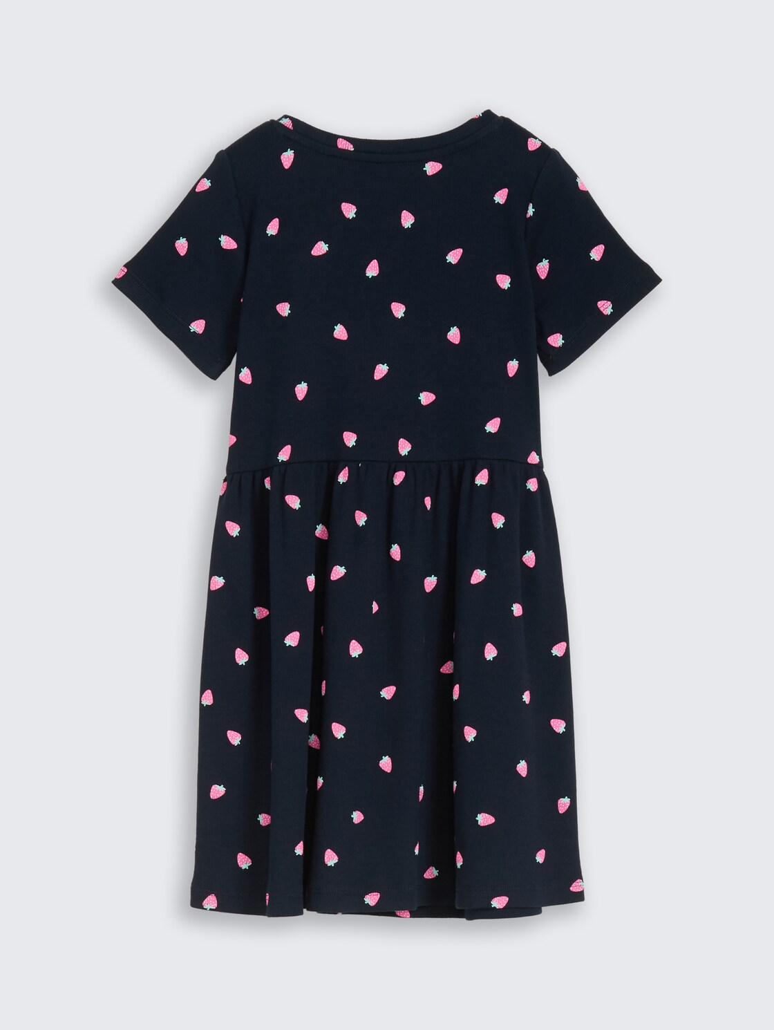 Mini-Kleid mit Rippstruktur - small strawberry print