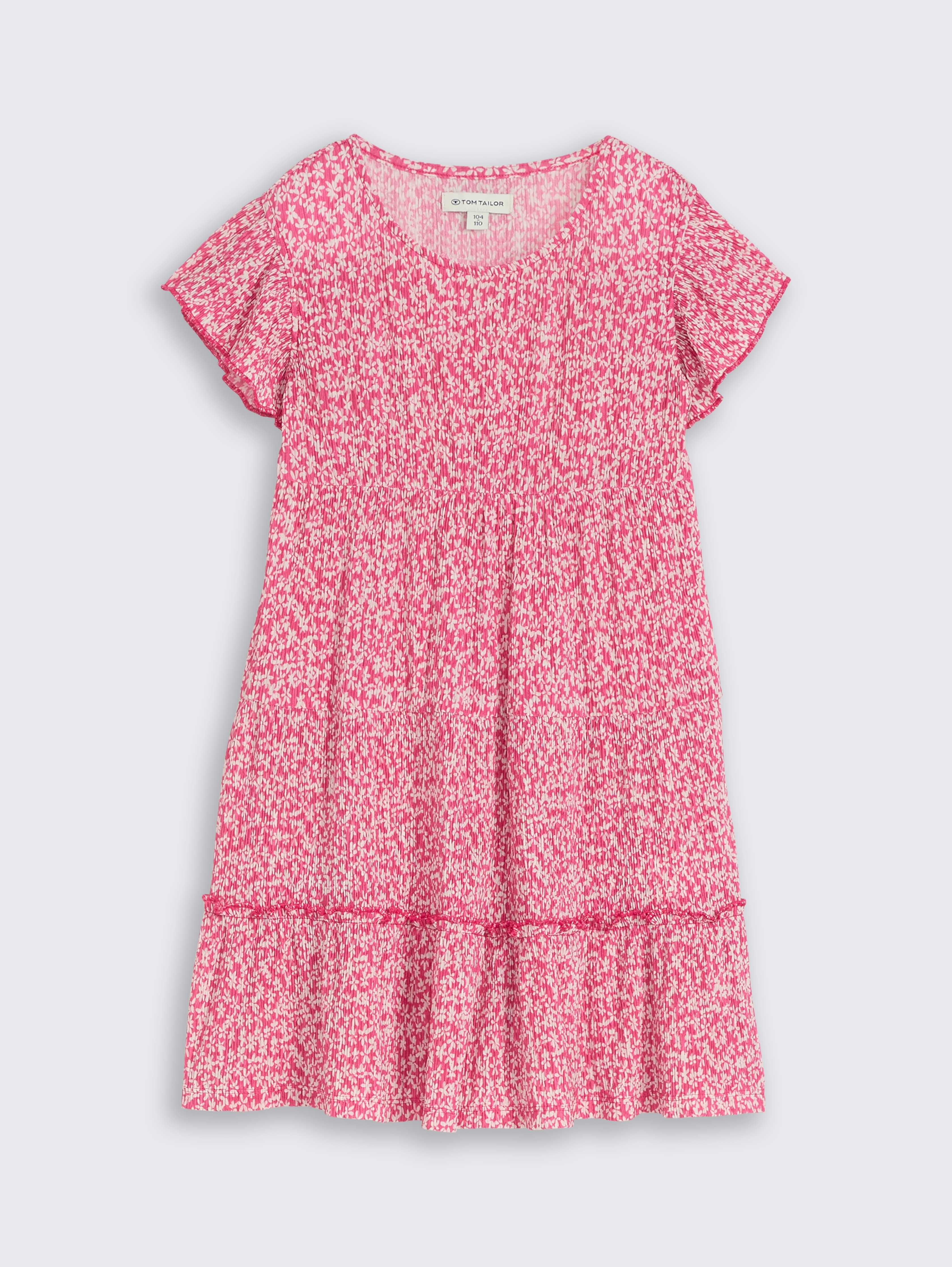 Mini-Kleid mit Volant von Mini Girls, small pink flower print