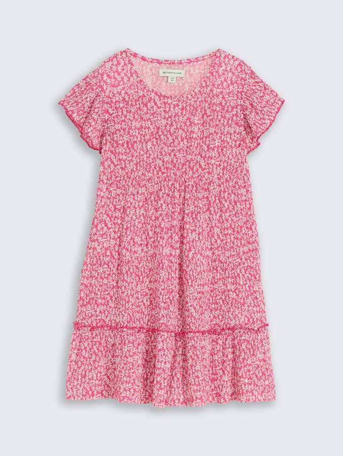 Mini dress with flounce by Mini Girls, small pink flower print