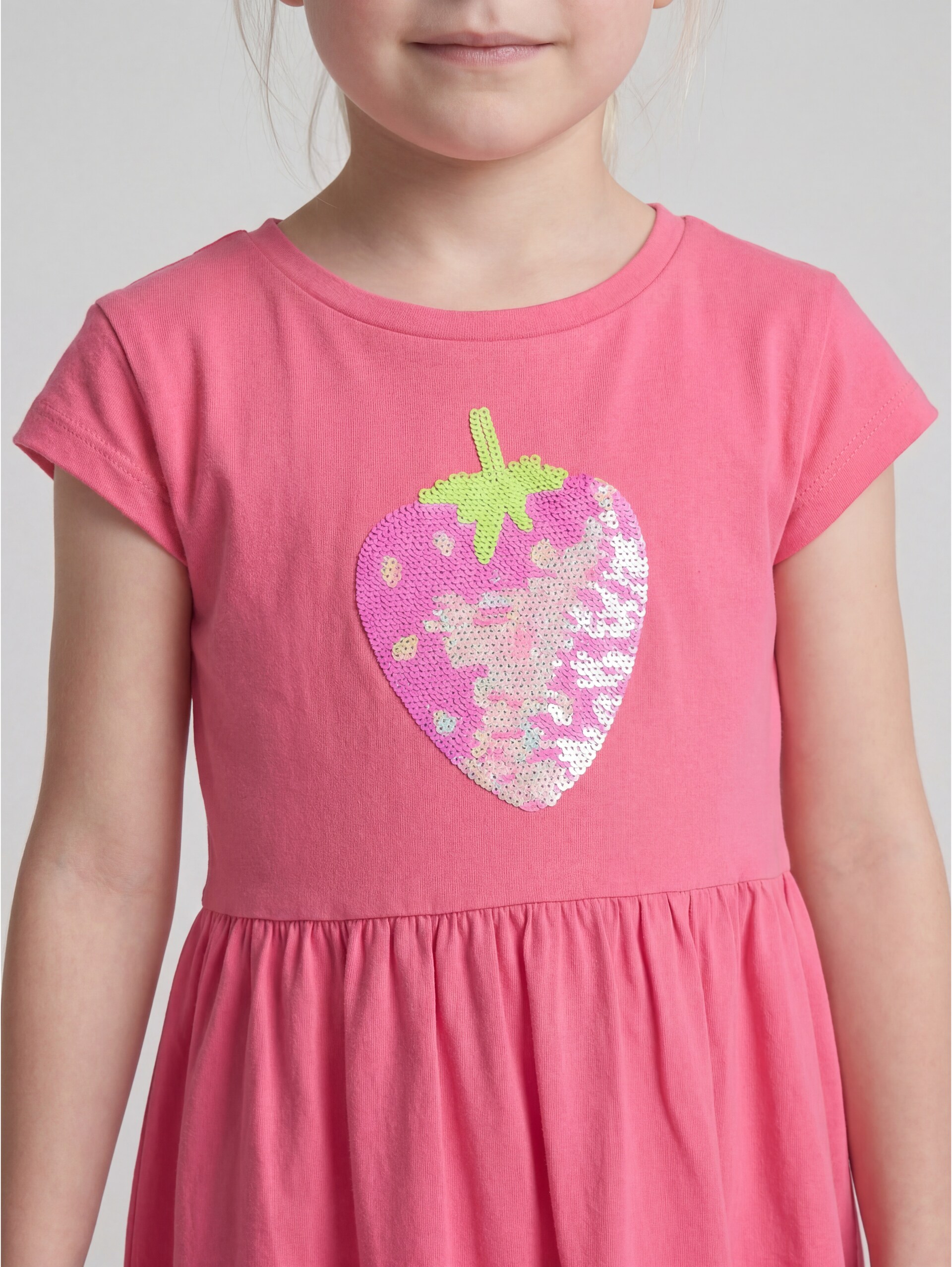Mini dress with reversible sequins - Flashy Pink